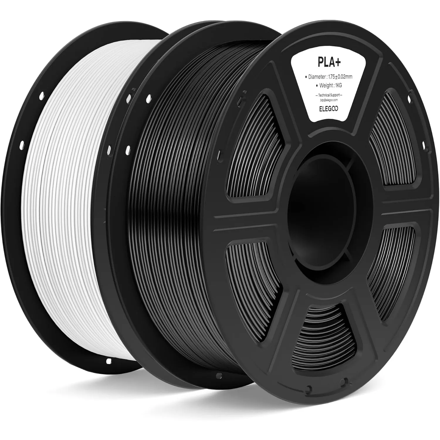 ELEGOO PLA+ Filament 1.75mm Schwarz & Weiß 2kg, 3D Drucker Filament