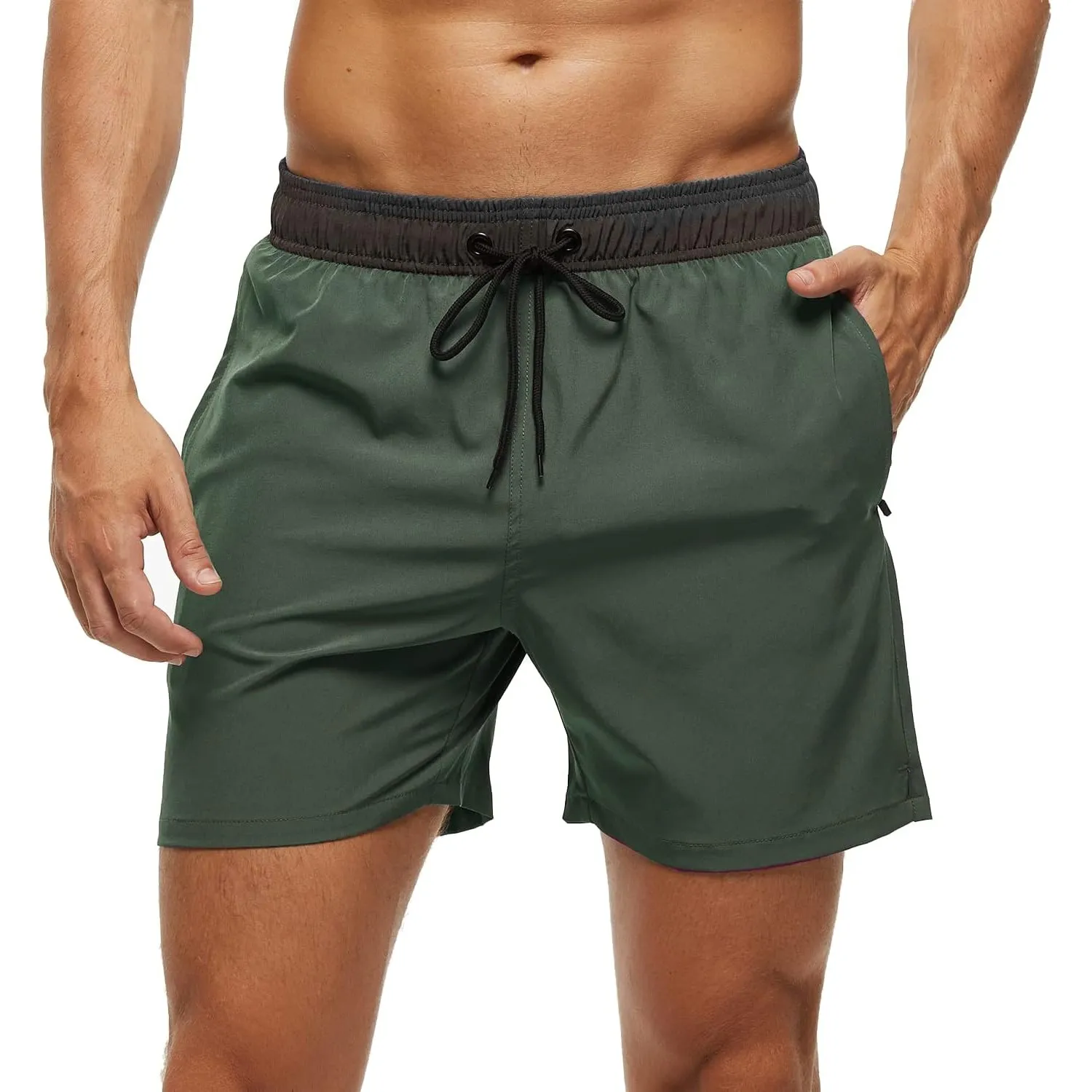 Arcweg Badehose für Herren mit Reißverschlusstasche Atmungsaktiv Wasserabweisend Badeshorts Männer Trainingsshorts Elas…