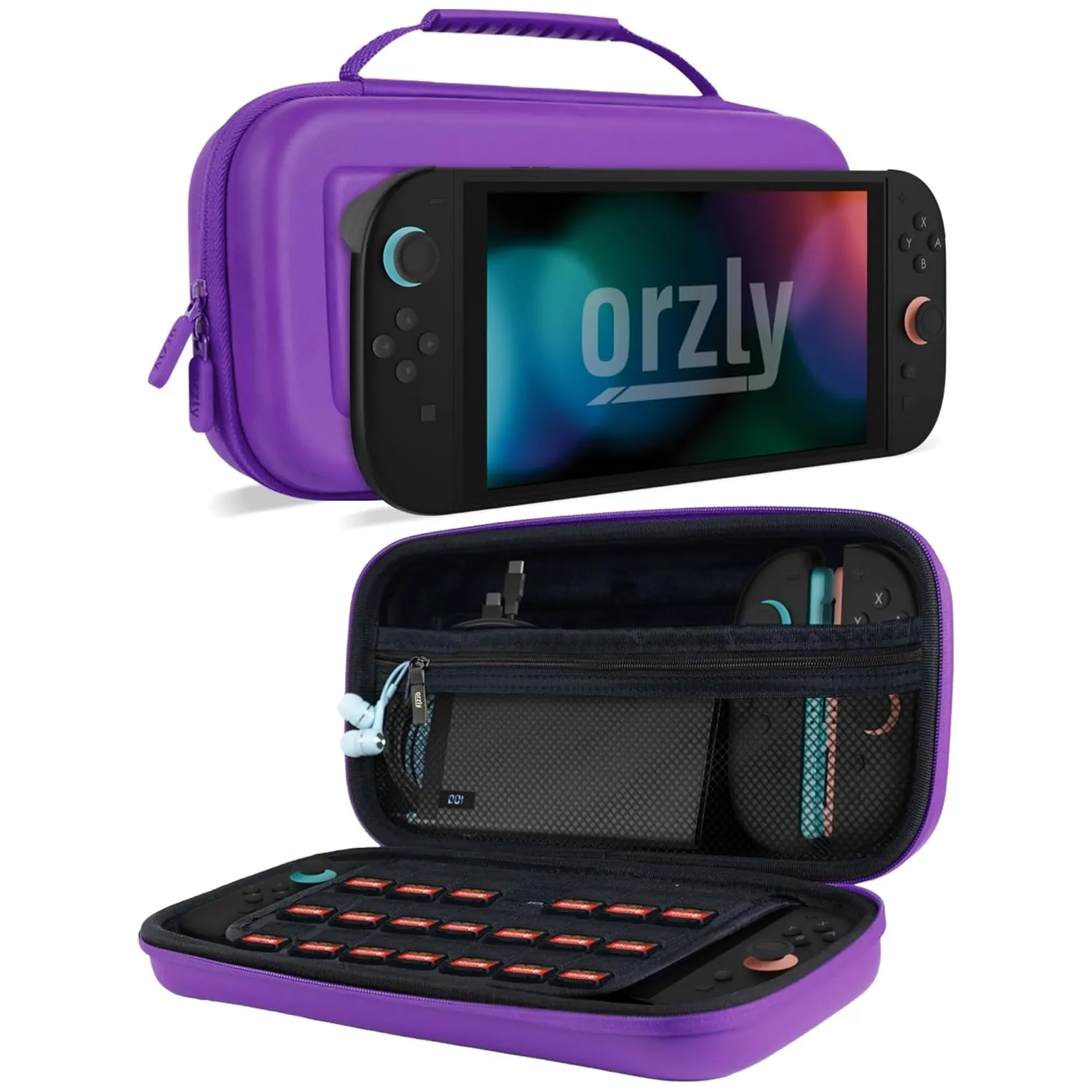 Orzly Tragetasche für die Nintendo Switch 2 (2025) Konsole, 7,9 Zoll Bildschirmschutz, Hartschalenetui mit intelligente…