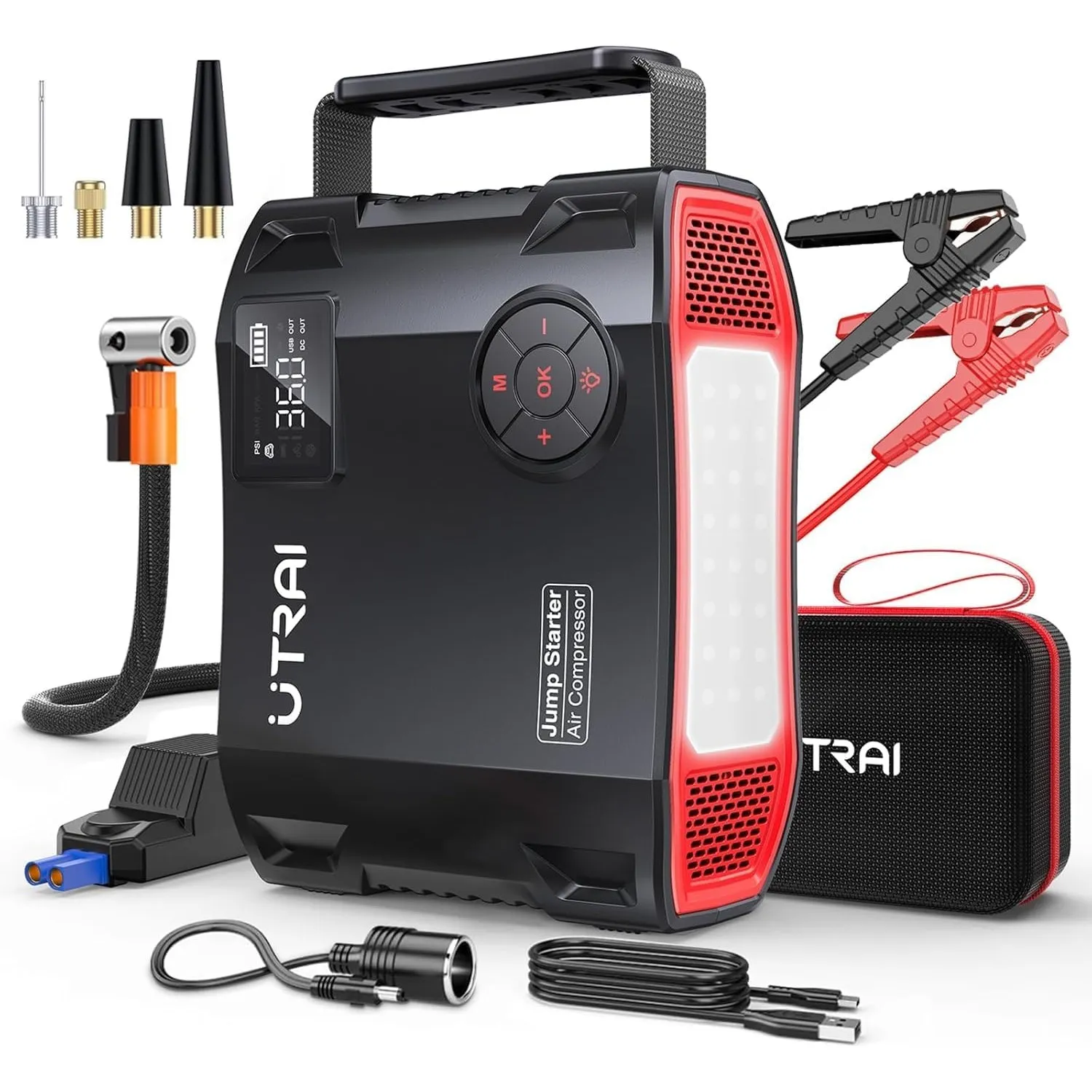 UTRAI 8000A Starthilfe Powerbank für Pkw mit Kompressor, 160W DC-Ausgang