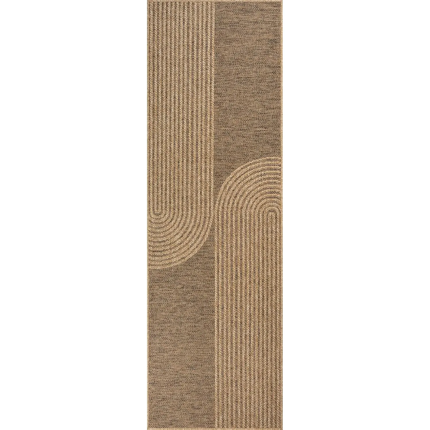 Soil – ca. 80 x 250 cm Outdoor Teppich wetterfest Jute-Look Balkon Terrasse