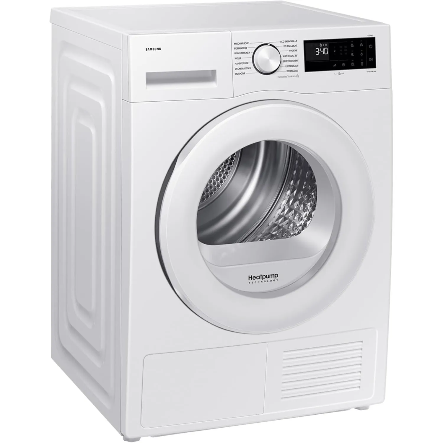 Samsung DV90DG52A0TEEG Wärmepumpentrockner DV5000D, 9 kg, EEK: C, Wäschetrockner mit LED-Display, Optimal Dry, SmartThi…