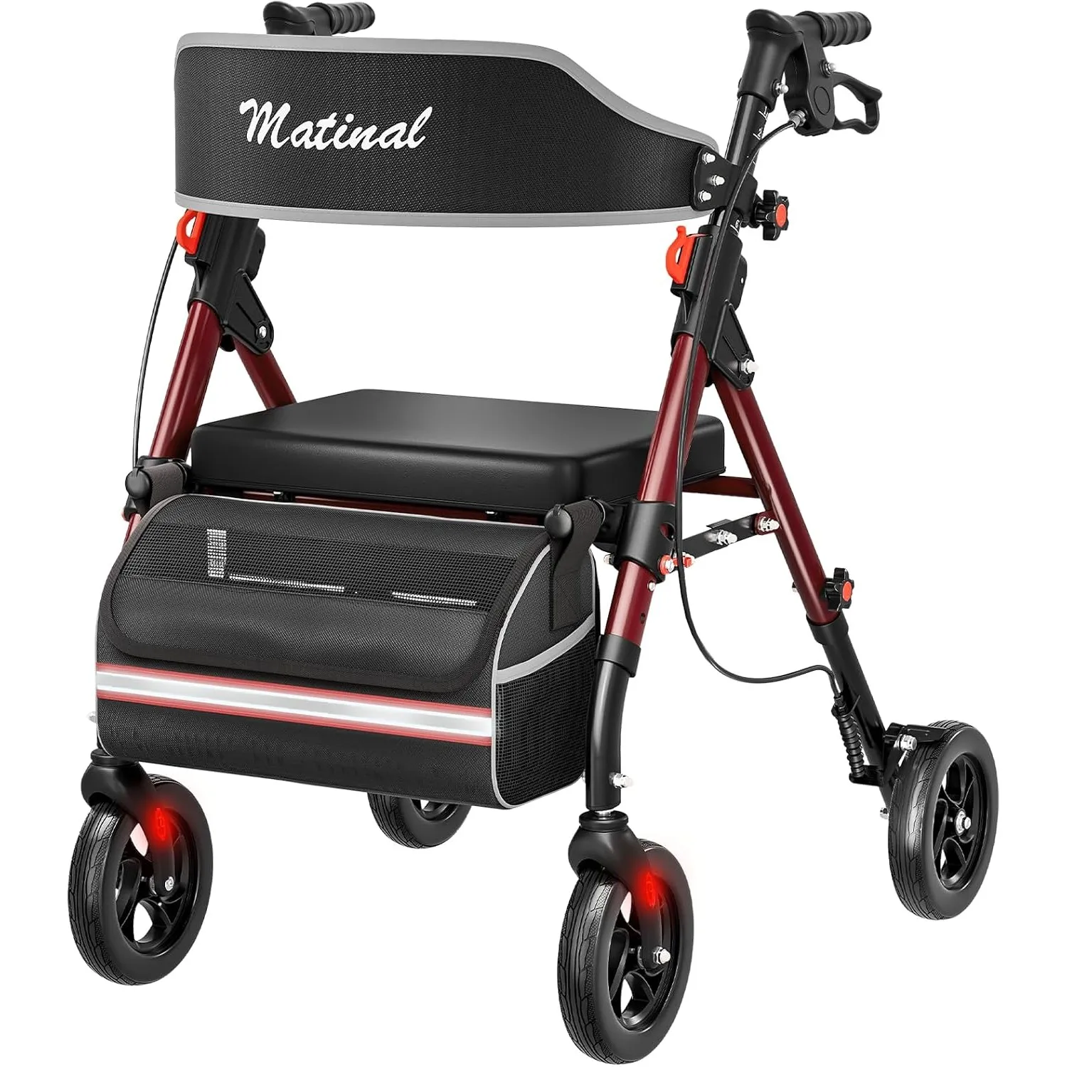 Matinal Leichtgewicht Rollator faltbar mit Sitz, Bis (160 kg) belastbar