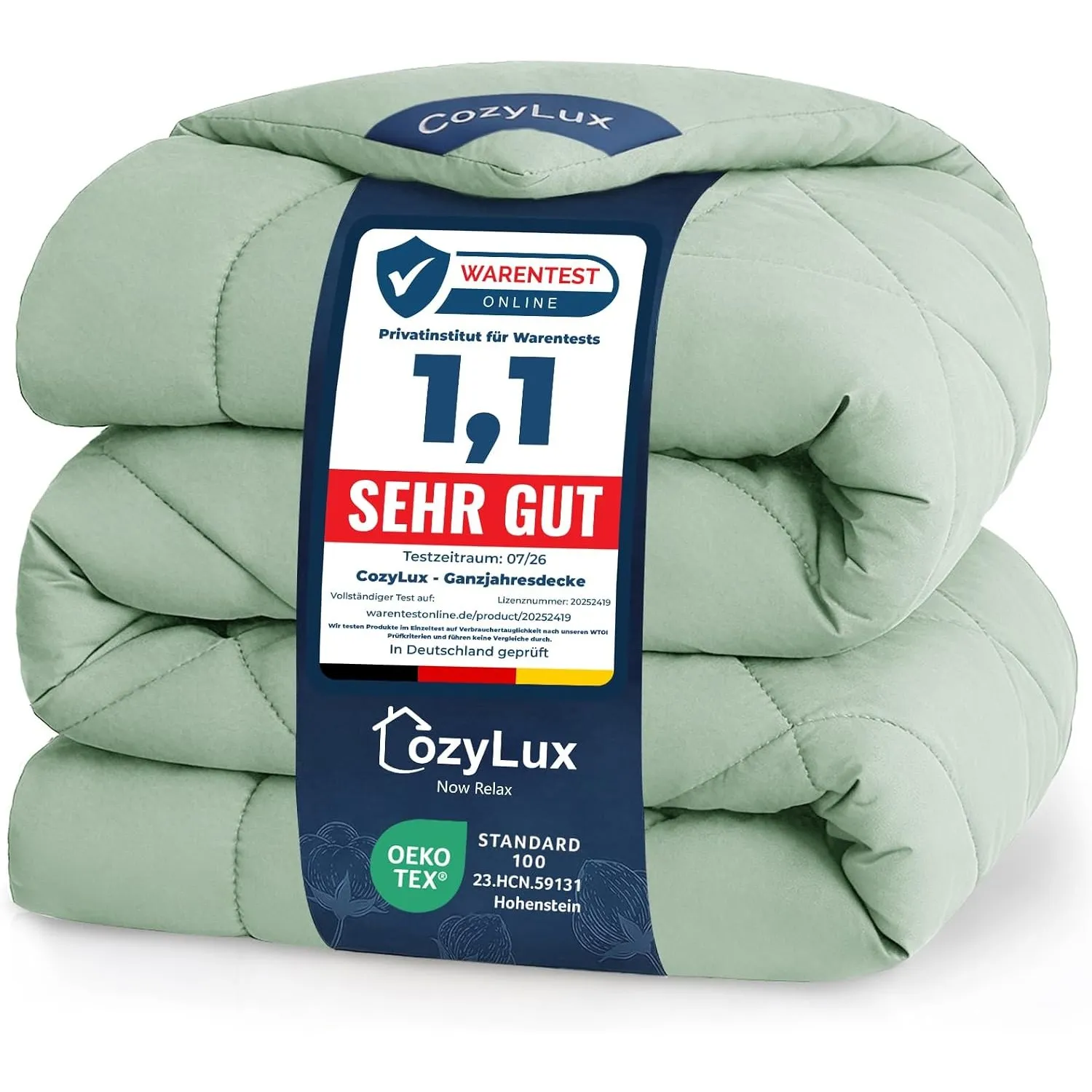 CozyLux Bettdecke 135x200 cm Salbeigrün für 4 Jahreszeiten