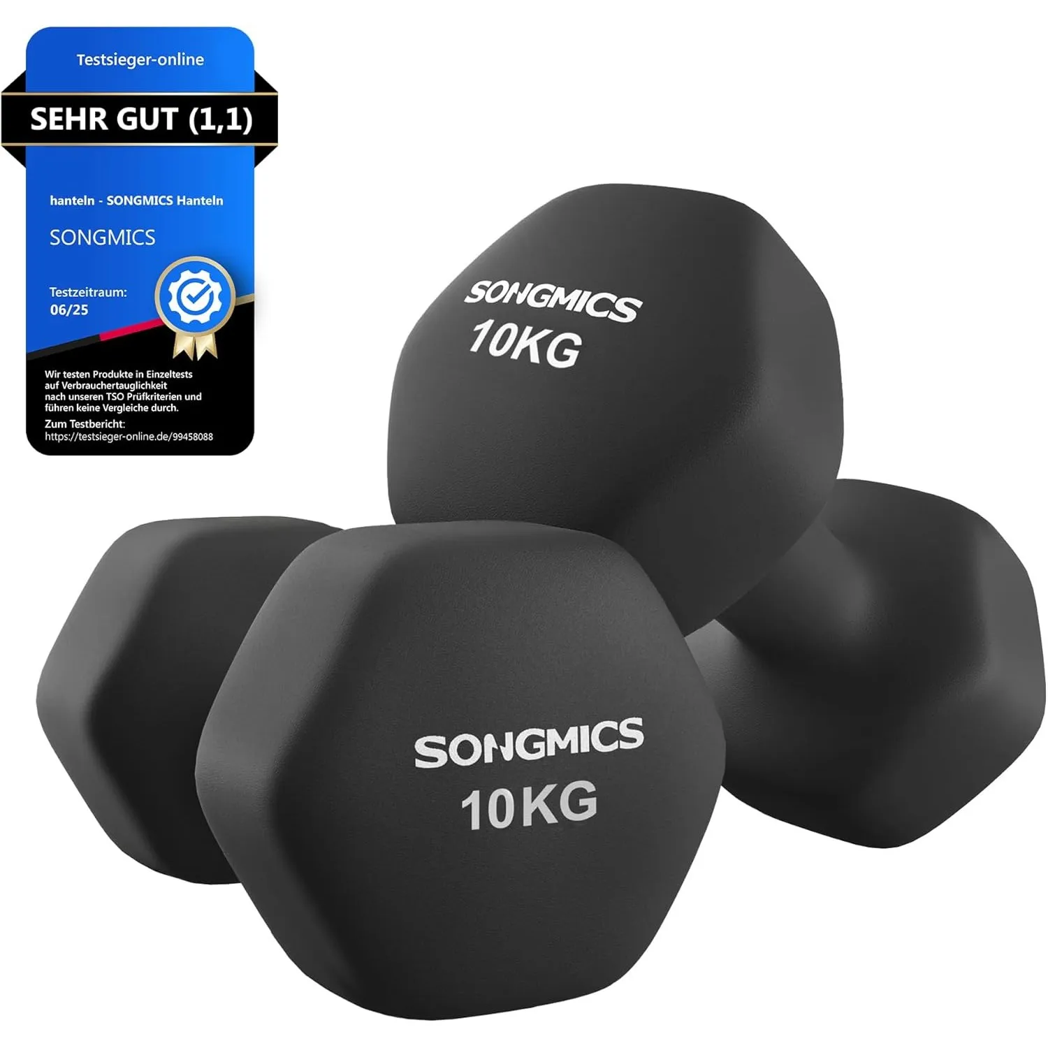 SONGMICS Kurzhanteln 2er Set Hanteln Hexagon Neopren Beschichtung Krafttraining Workout Fitness Training Zuhause