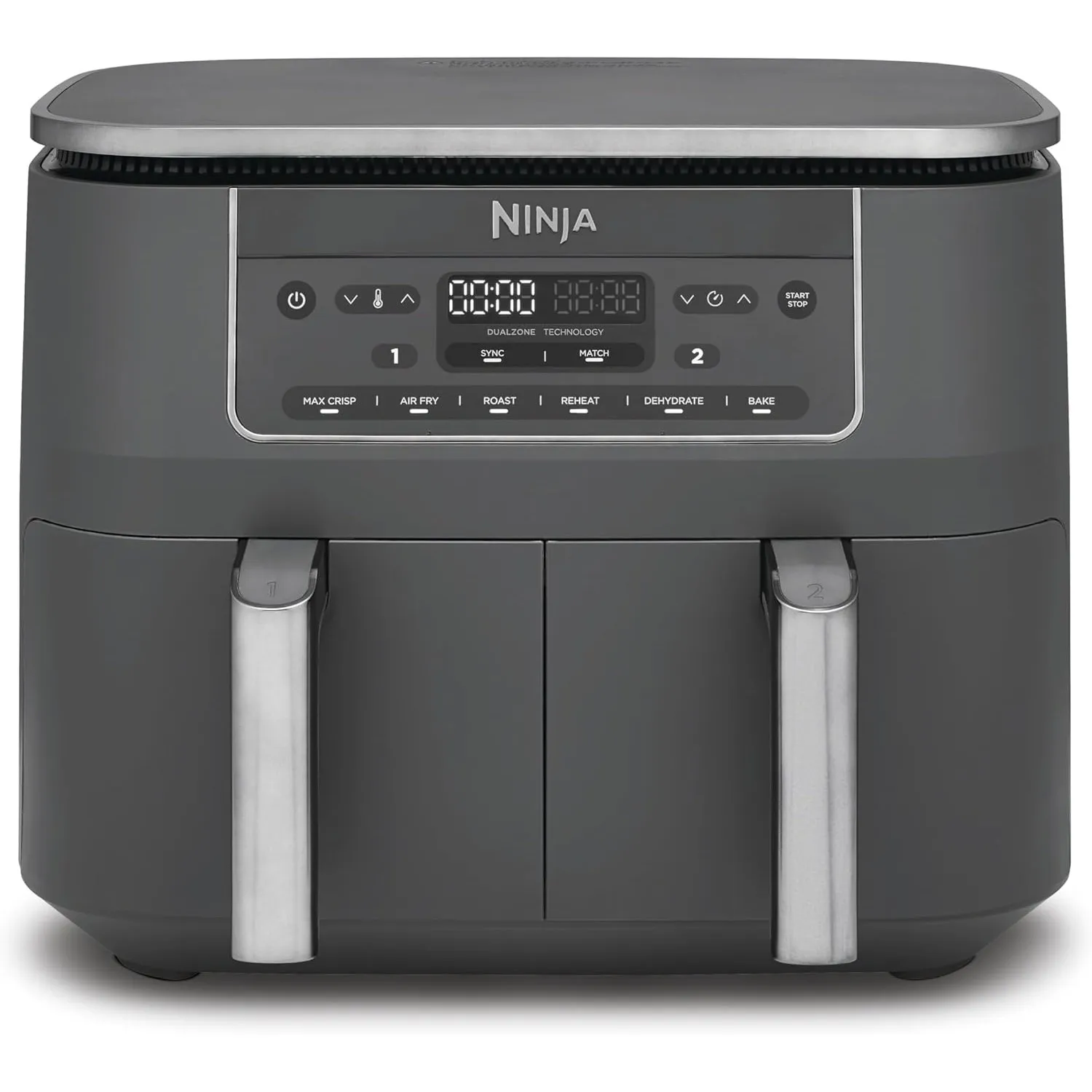 Ninja Dual Zone digitale Heißluftfritteuse, 7,6 L, 6-in-1, Metallic Grau