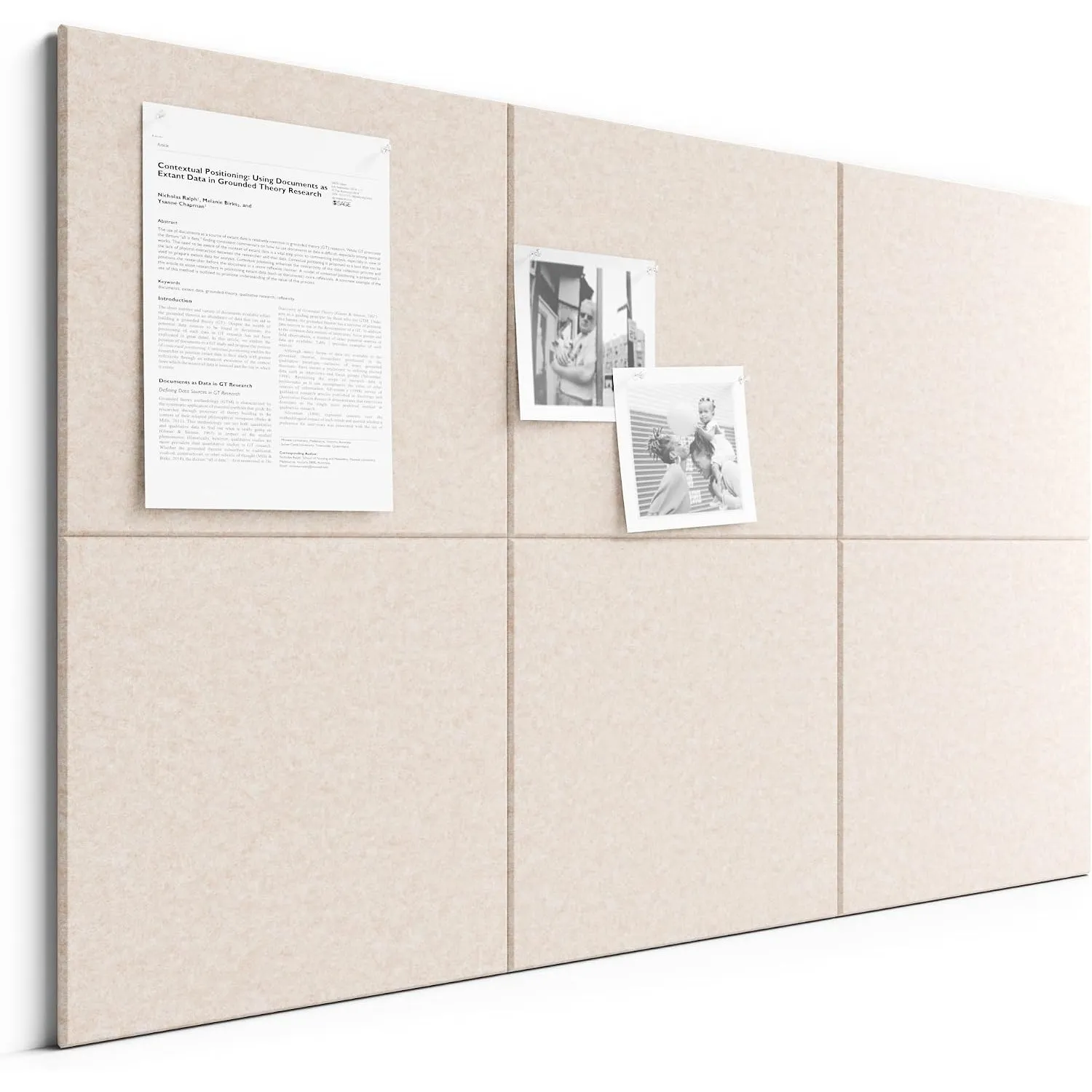 Bumusty Große Filz Pinnwand 90 x 60 cm, 6er-Pack, Haferfarben