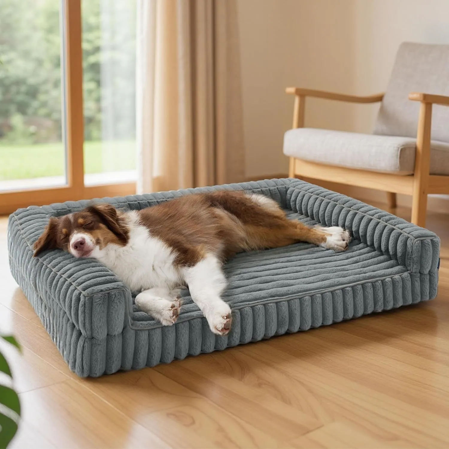 BEDSURE orthopädisches Hundebett Grosse Hunde - 89x64x18cm wasserdichtes Hundesofa mit Memory-Schaum & Eierkarton-Schau…