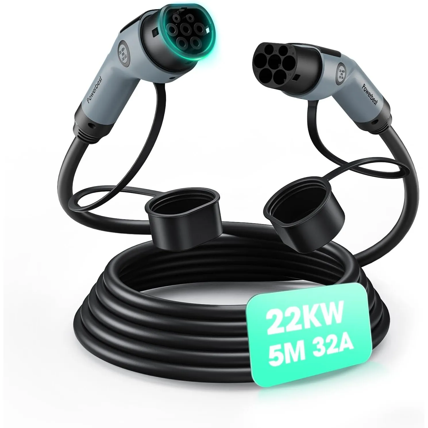 Typ-2-Ladekabel, 22KW 5M 32A Dreiphasiges E-Auto-Ladekabel