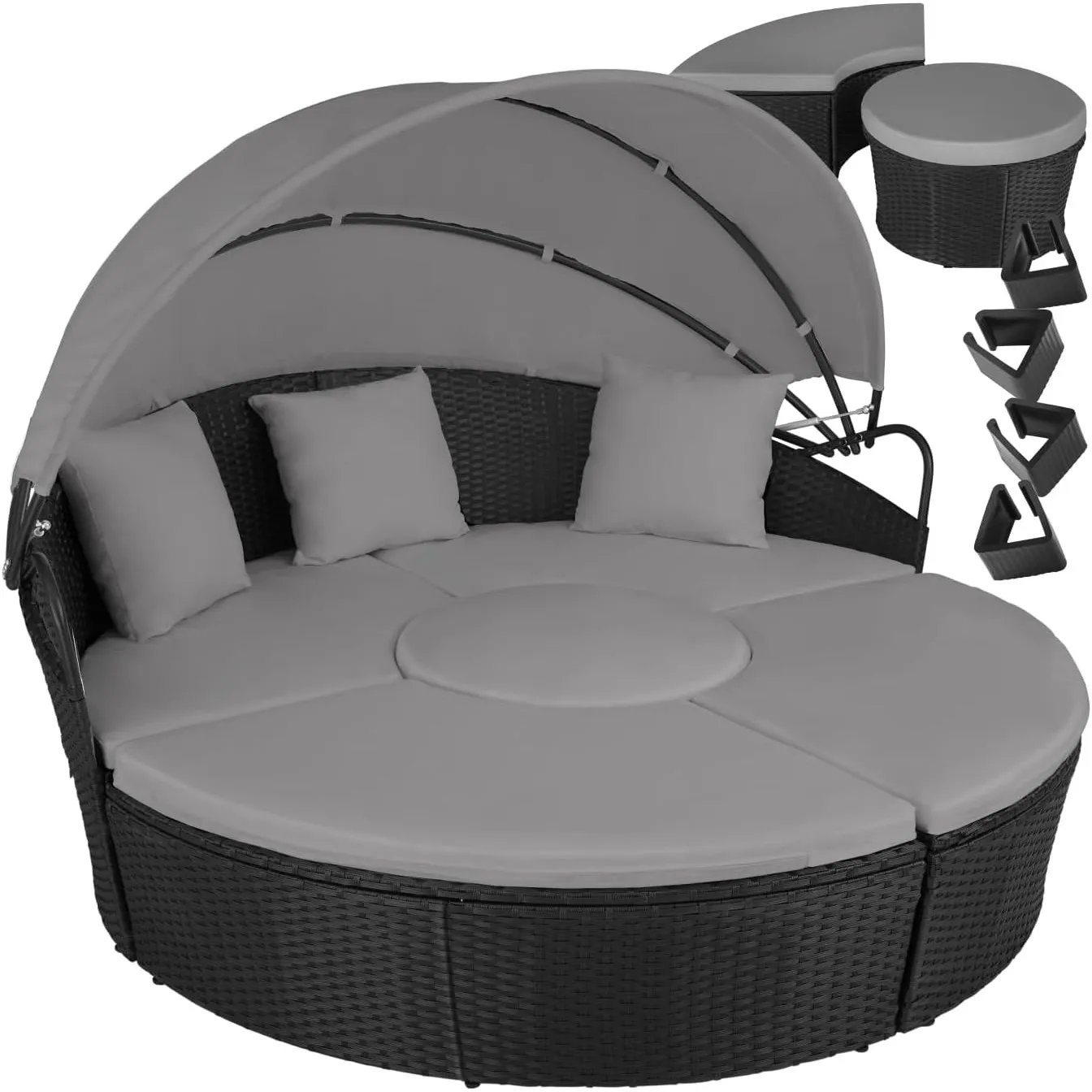 tectake® Lounge Muschel Sonneninsel Outdoor wetterfest, Gartenmuschel, Sonnenliege 2 Personen und mehr, multifunktional…