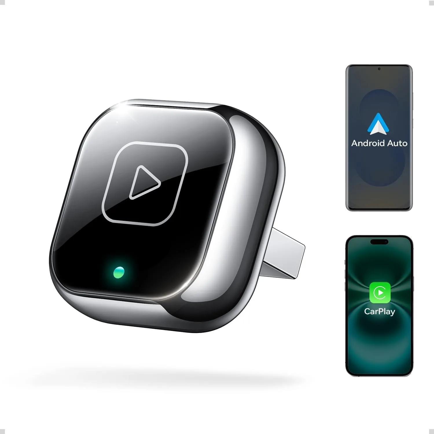 Wireless Carplay & Android Auto Adapter, Mavlou Metalldesign Mini & Stabiler 2-in-1-Dongle, Convert Wired CarPlay/Andro…