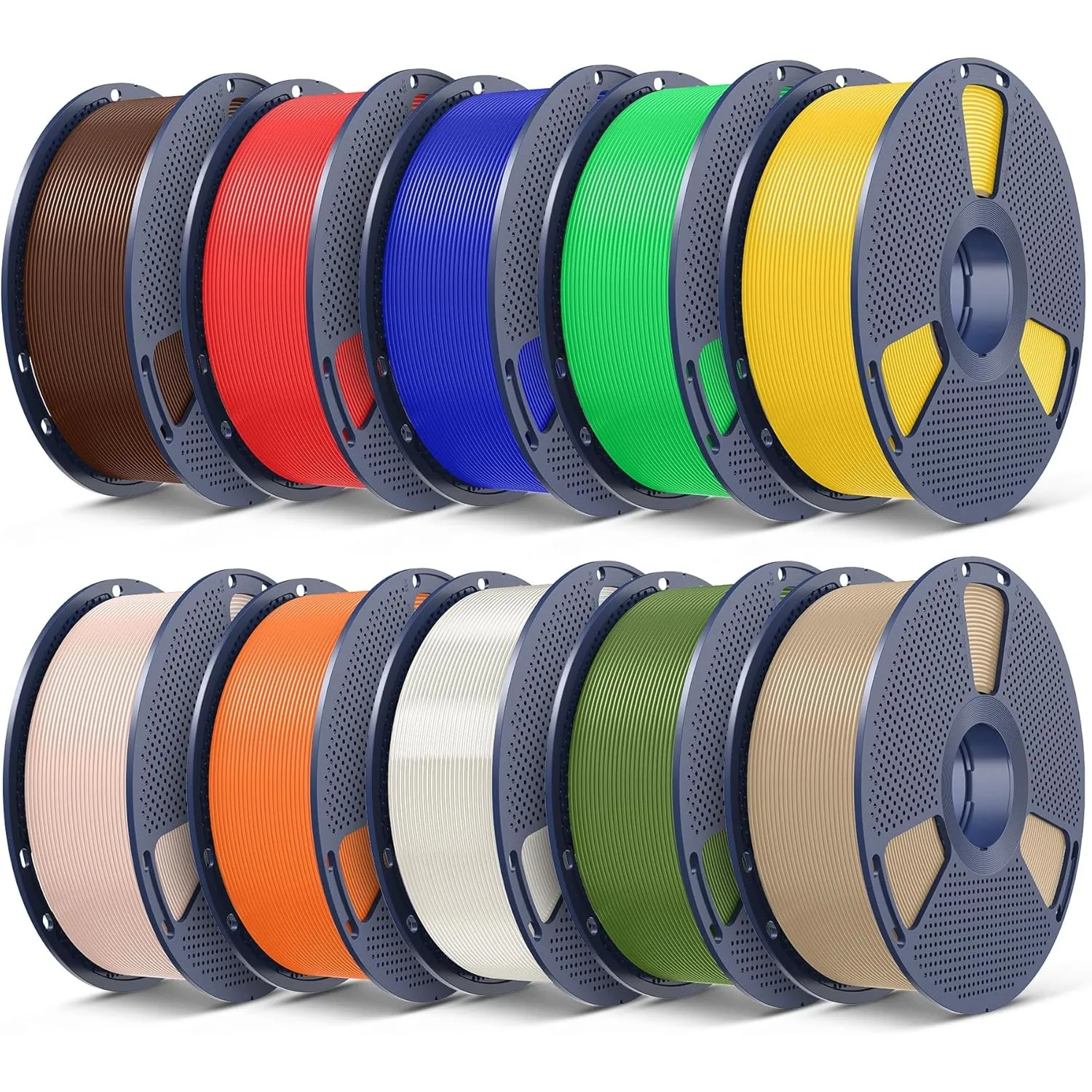 SUNLU 10KG 3D Drucker PLA Plus Filament, Multicolor PLA+ Filament | 1KG/Spule, 10 Pack Bundel PLA+ Filament 1.75mm, 9 B…