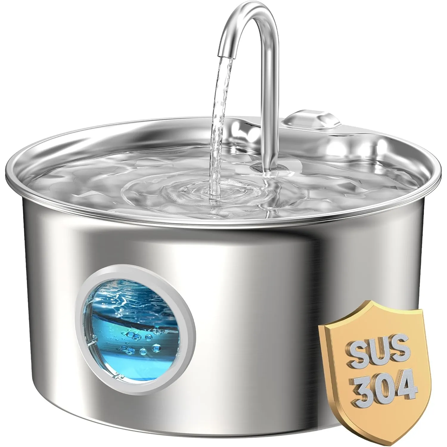 Katzenbrunnen Edelstahl Trinkbrunnen für Katze: Katzen Trinkbrunnen Leise - 2.6L Automatic Katzentrinkbrunnen mit Wasse…
