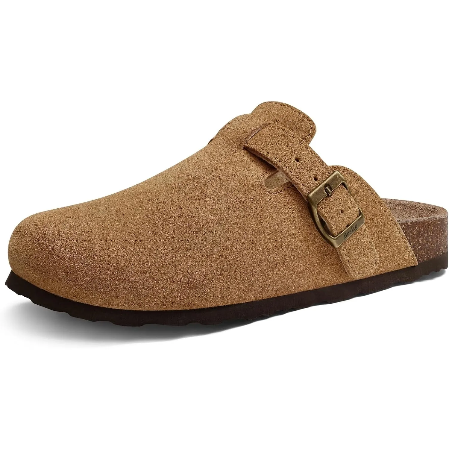Beslip Wildleder Clog für Damen Weiches Kork Fußbett