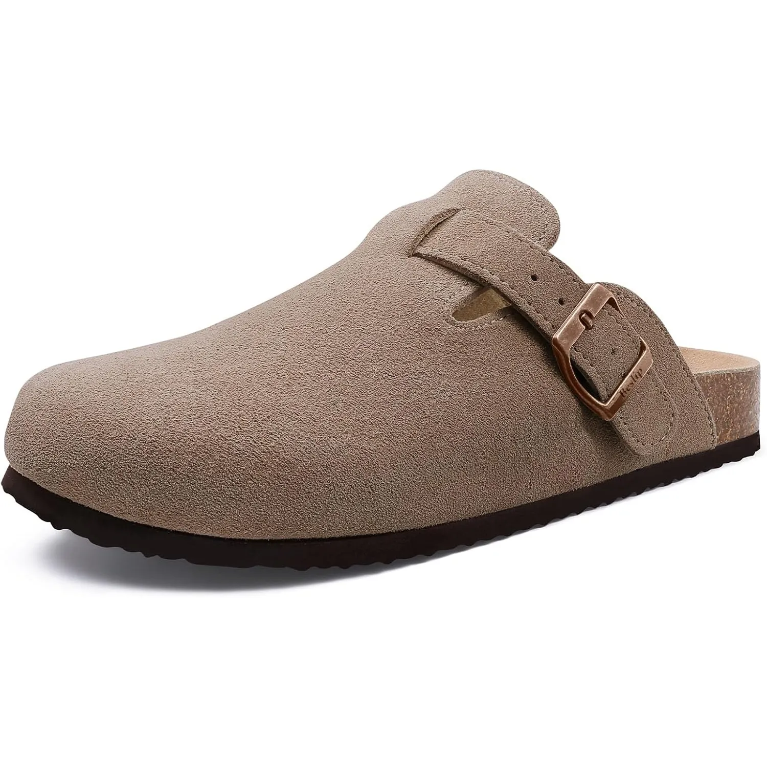 Beslip Wildleder Clog für Damen Weiches Kork Fußbett