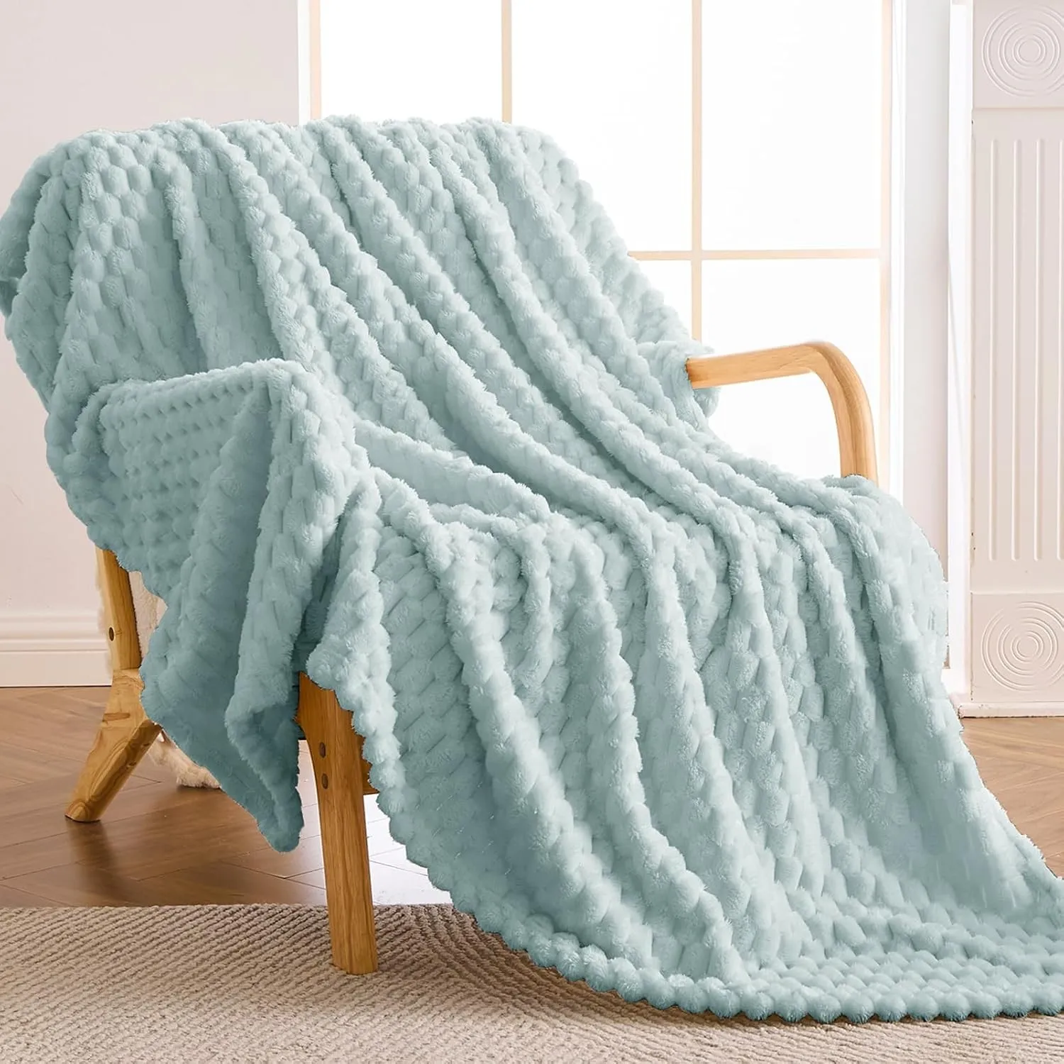 Vielit Kuscheldecke Flauschig, Deko Sofa Decke, 220x240 XXL Sage Grün