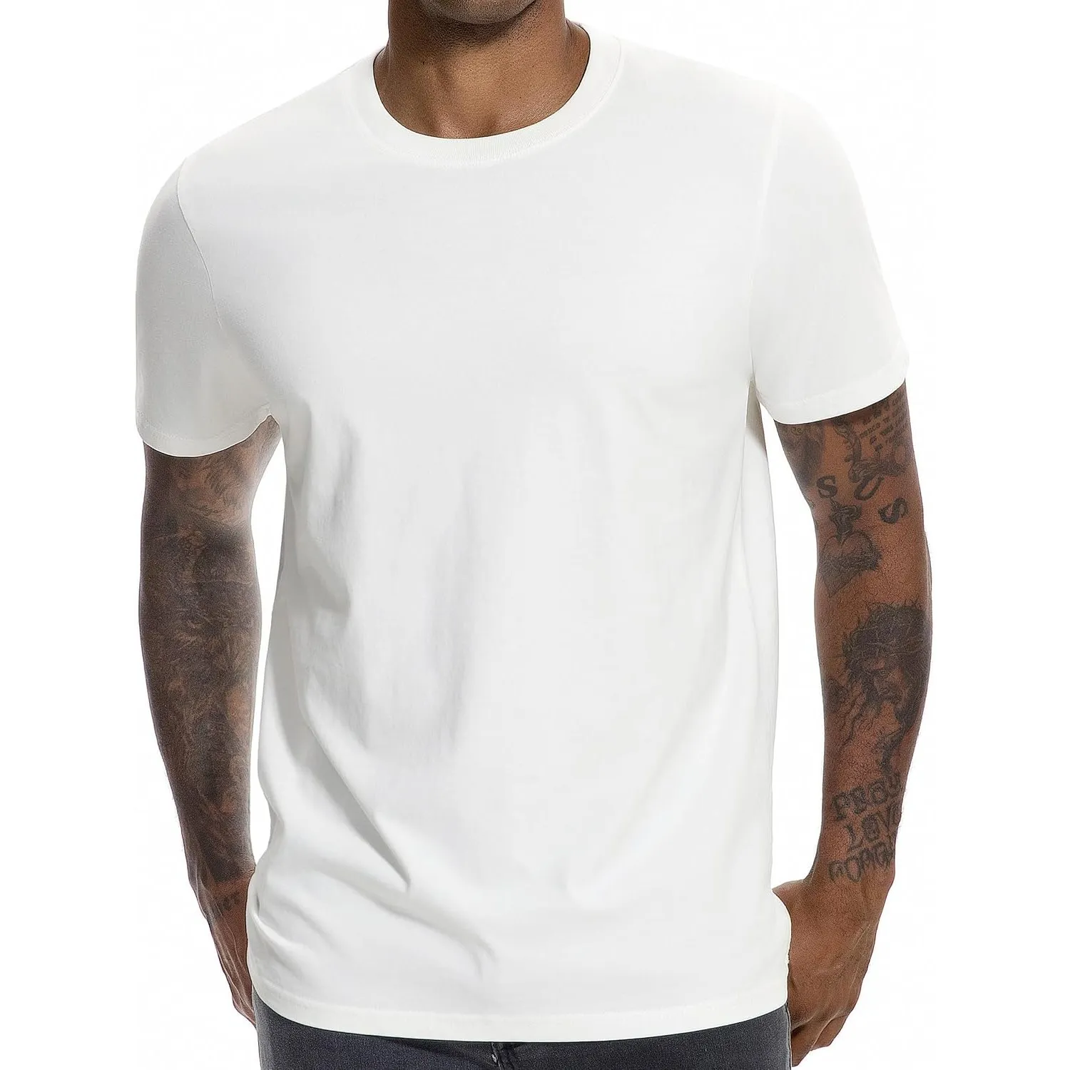 VEIISAR Herren T-Shirt 210 GSM Mittel Weight 100% Baumwolle (vorgewaschen) - Weich & Bequem Stoff Klassisches Basic T-S…