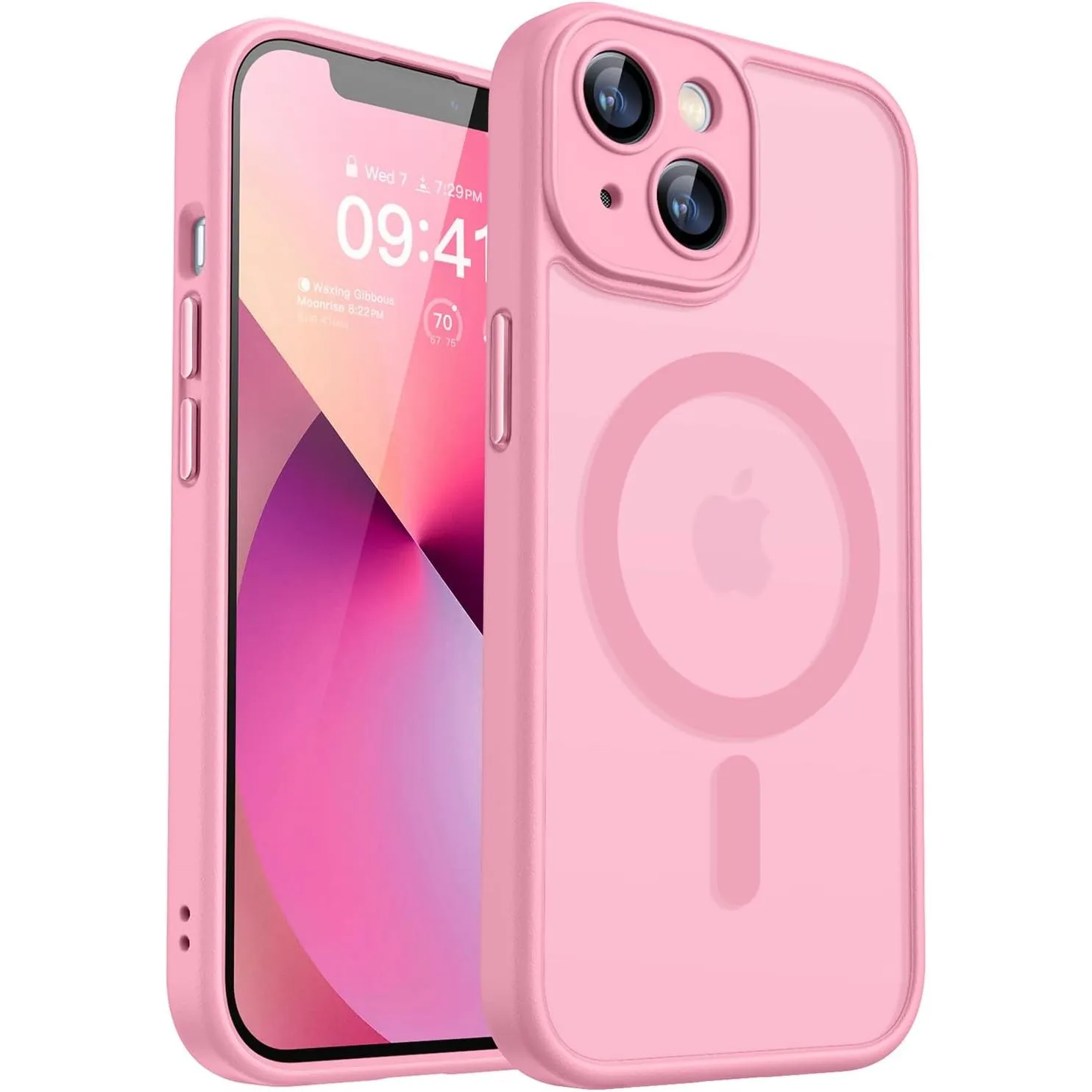 CANSHN für iPhone 13 Mini Hülle mit Kameraschutz, Rosa