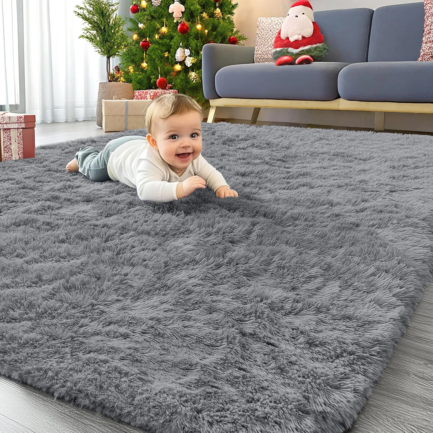 Homaxy Hochflor Flauschig Teppich Anti-Rutsch Unterseite Waschbar Teppiche Läufer fürs Flur，Küche, Wohnzimmer, Schlafzi…