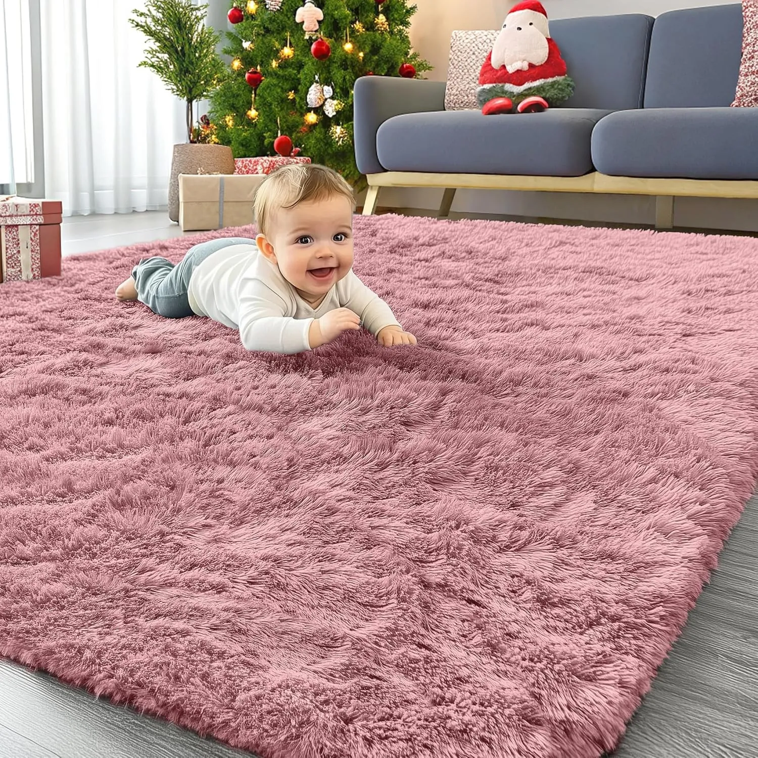 Homaxy Hochflor Flauschig Teppich Anti-Rutsch Unterseite Waschbar Groß Teppiche Mädchen fürs Wohnzimmer, Kinderzimmer, …