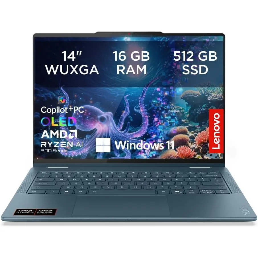 Lenovo Yoga 7 2in1 Laptop | Copilot+PC | 14"WUXGA OLED | AMD Ryzen AI 7 350 | 16GB RAM | 512GB SSD | AMD Radeon 860M | …