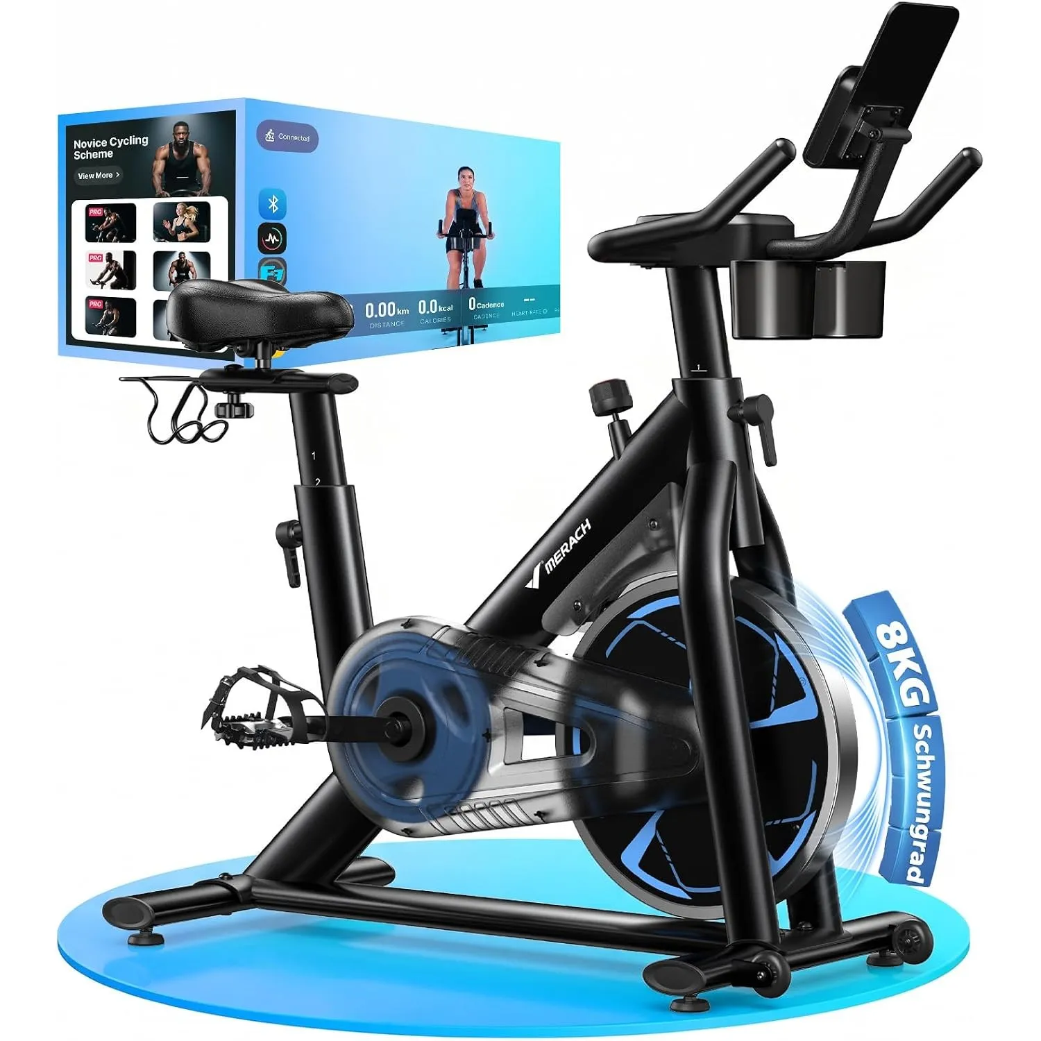 MERACH PRO Heimtrainer Fahrrad mit 8KG High-Inertia Schwungrad für Optimierte Laufruhe, Leises Magnetbremssystem, Verst…