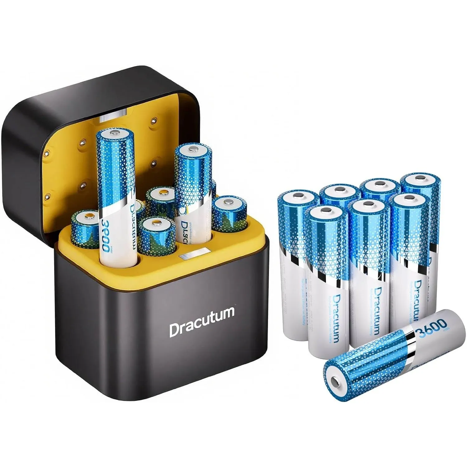 Wiederaufladbare Lithium Akkus AA 16Pack mit Ladegerät, 3600mWh Hohe Kapazität 1.5V AA Batterien, Lang anhaltende wiede…