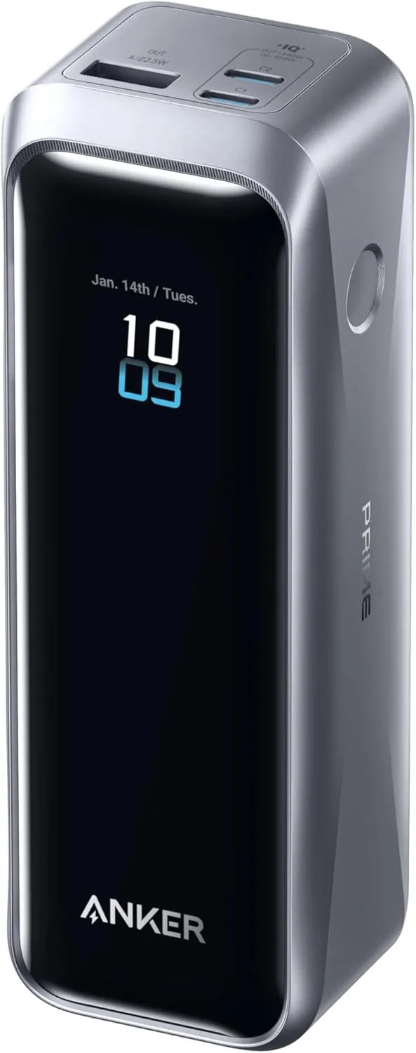 Anker Prime Powerbank 20100mAh tragbares Ladegerät 3 Ports 220W Ausgang, bidirektionales Laden, für den Flugverkehr zug…