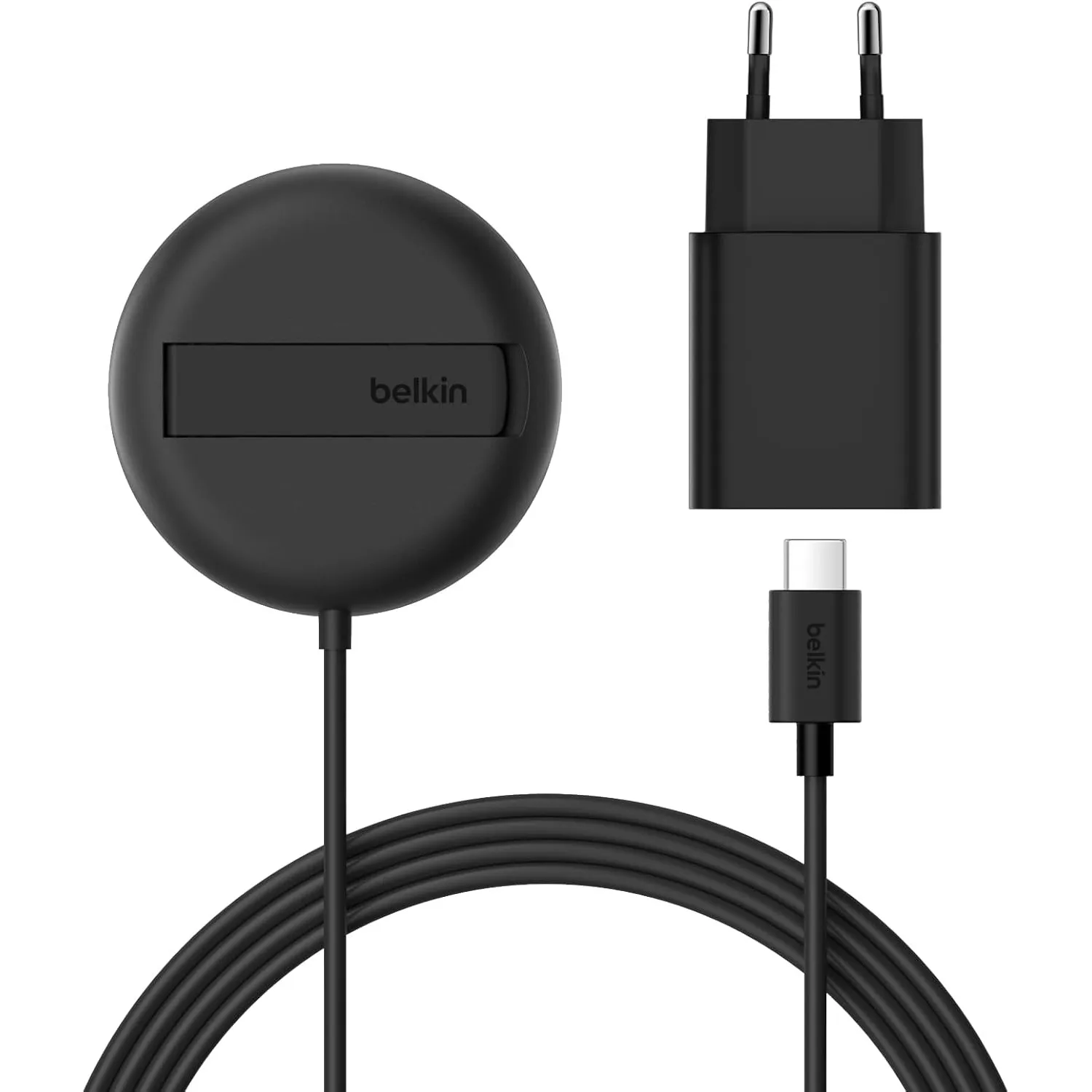 Belkin Magnetisches Kabelloses Ladegerät (15W) mit Ständer – zertifiziertes MagSafe Ladegerät, Qi2 Ladestation für iPho…
