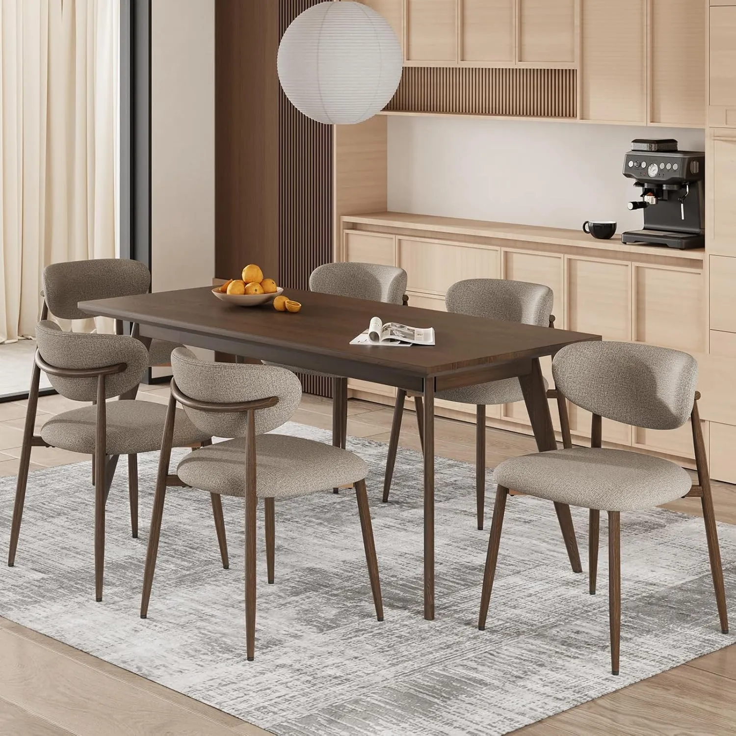 COLAMY Küchenstuhl Esszimmerstühle 6er Set, Moderne Polsterstuhl Essstühle mit Fester Rückenlehne, Stoff Esszimmerstühl…