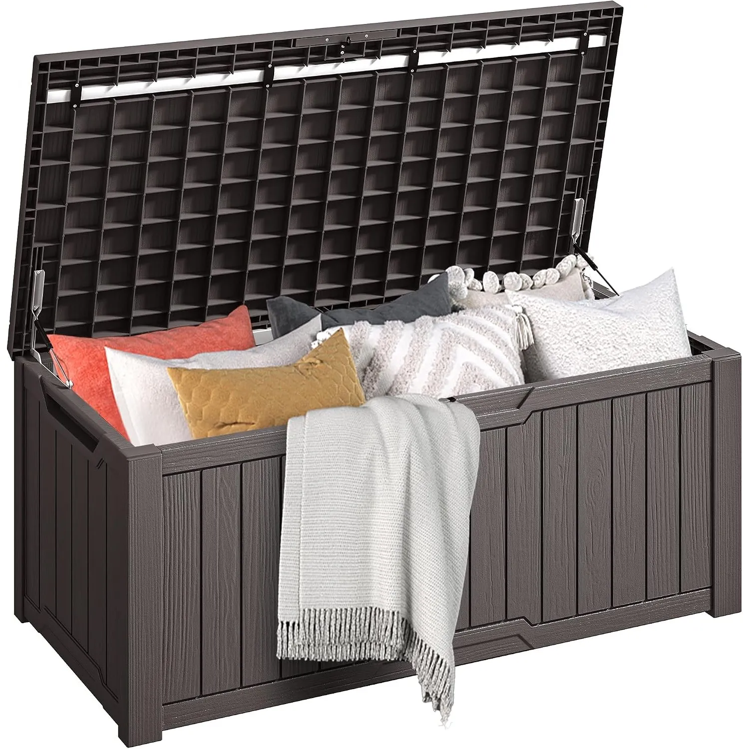 DWVO Gartenbox|450 Liter 142.1x67.6x60cm|Auflagenbox Aufbewahrungsbox Garten Kissenbox Outdoor Gartentruhe |Wasserdicht…