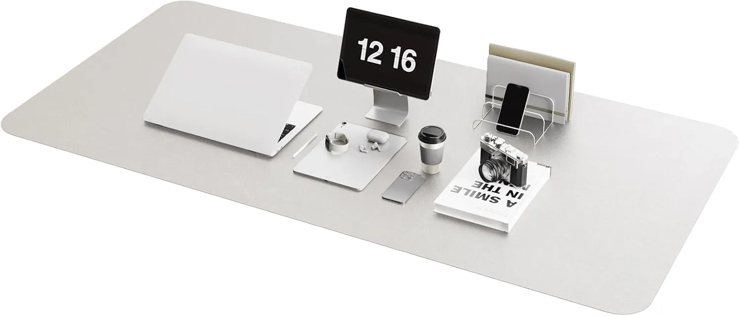 YSAGi Schreibtischunterlage, Mauspad mit Leder und Rutchfeste Wildleder, Multifunktionales Office Mousepad Laptop Schre…