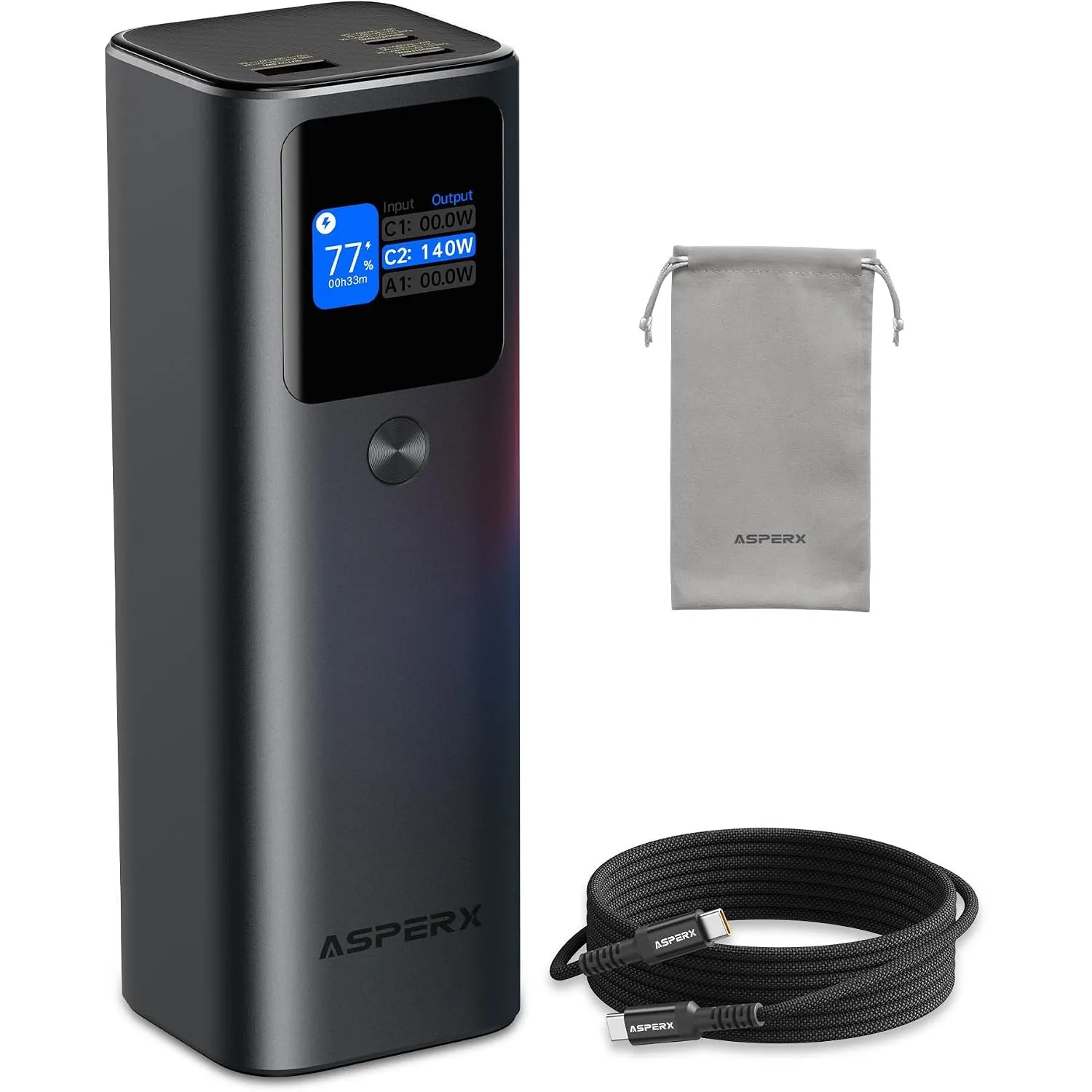 AsperX 140W 27600mAh Powerbank Laptop USB C Schnellladung
