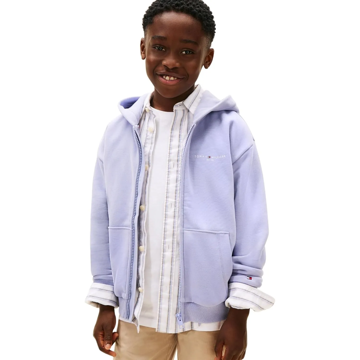Tommy Hilfiger Unisex Kinder Mini Corp Zip Through Hoodie Ks0ks00726 Sweatshirts (1er Pack)