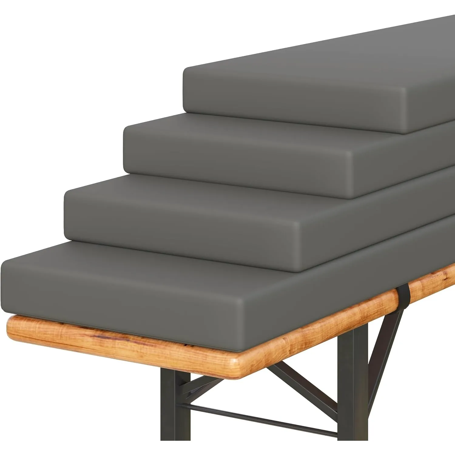 Amopatio 4er Set Bierbankauflage gepolstert, 180x25x4 cm XL Biertischgarnitur Auflagen Outdoor & Indoor, Bezug waschbar…