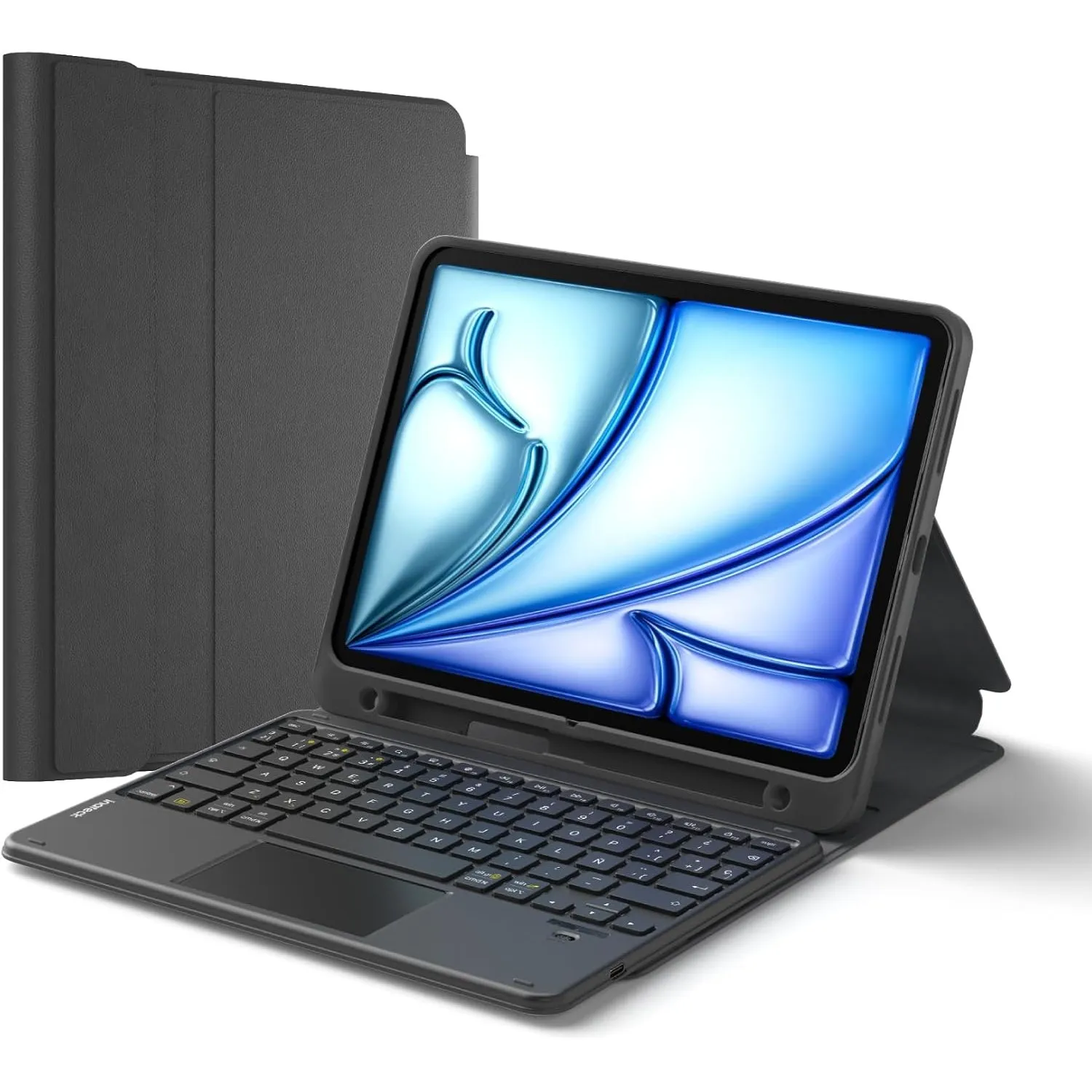 Inateck Hülle mit Tastatur iPad A16/10. Gen, 3 Bluetooth-Kanäle | Kompatibel mit iPad Air 11" M4/M3/M2, Air 5/4, Pro 11…