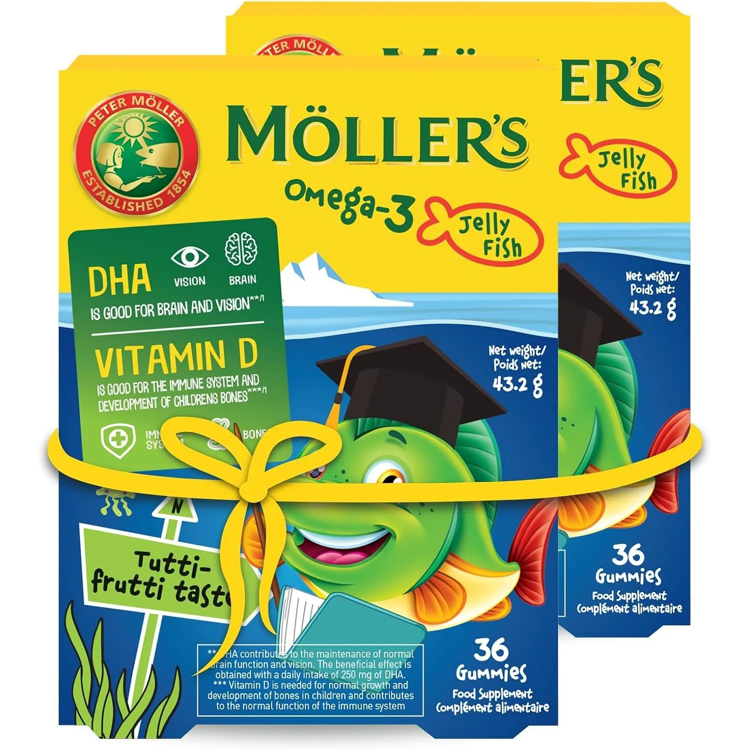 Möller's Omega 3 Kapseln für Kinder | Natürliche Omega 3 Fischtran mit Tutti Frutti | Mit DHA und EPA | Leicht zu kauen…