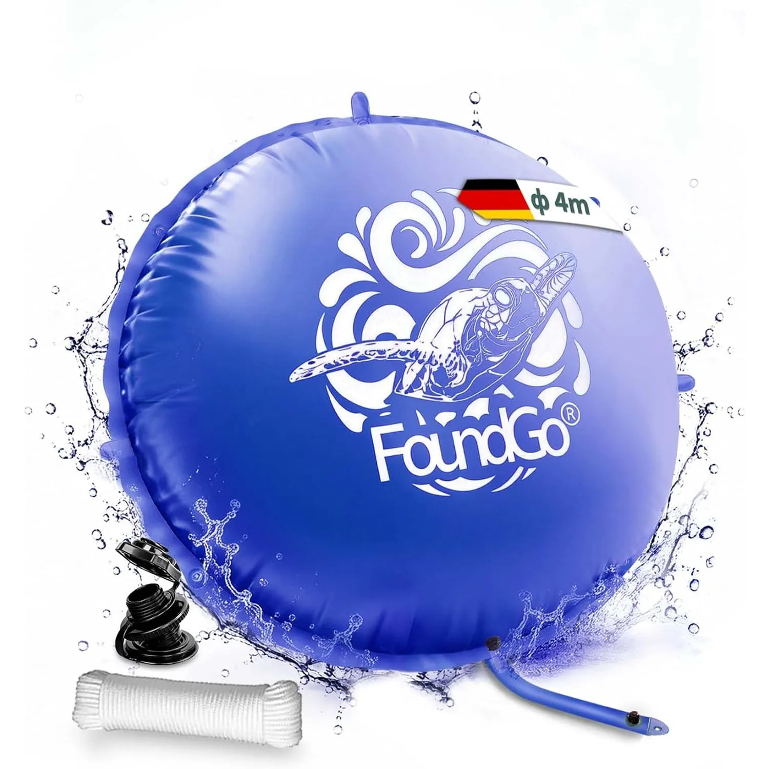 FoundGo Ø 4m Rund Poolkissen Winter - XXL Luftkissen Pool Kissen