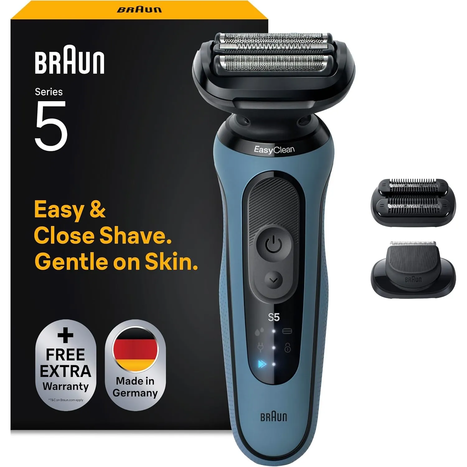 Braun Rasierer Herren Elektrisch Series 5, 52-A1820si, Azurblau