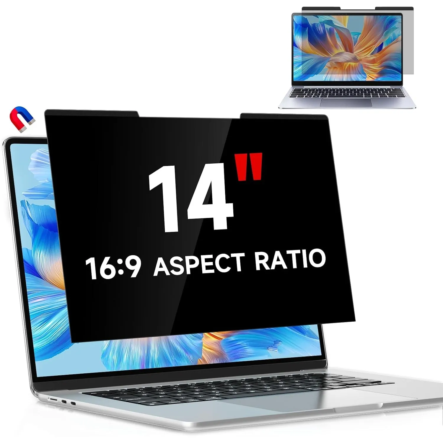 Magnetischer Sichtschutzfolie für 14 Zoll Laptop 16:9
