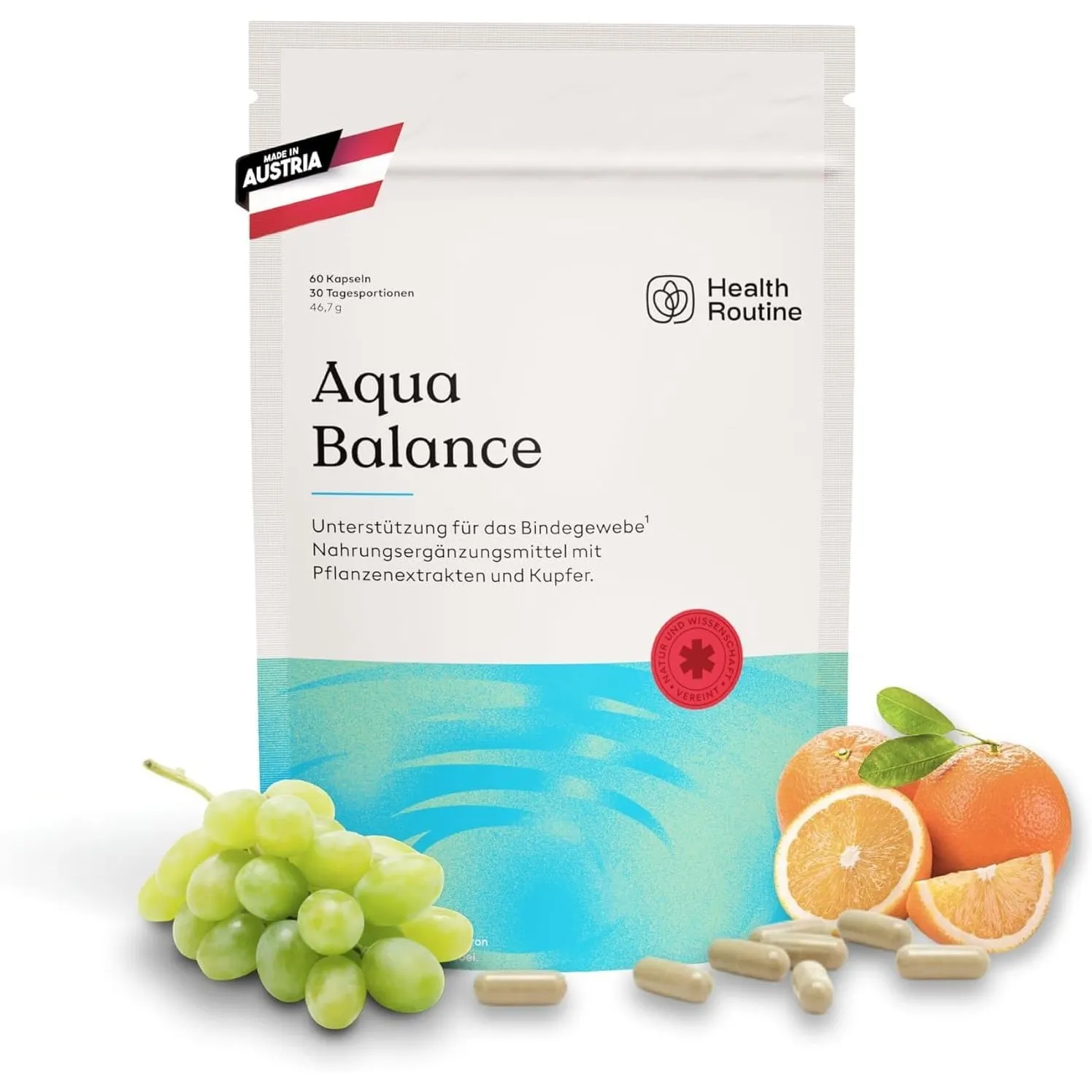 Health Routine Aqua Balance - 60 Kapseln - Nahrungsergänzungsmittel mit OPC
