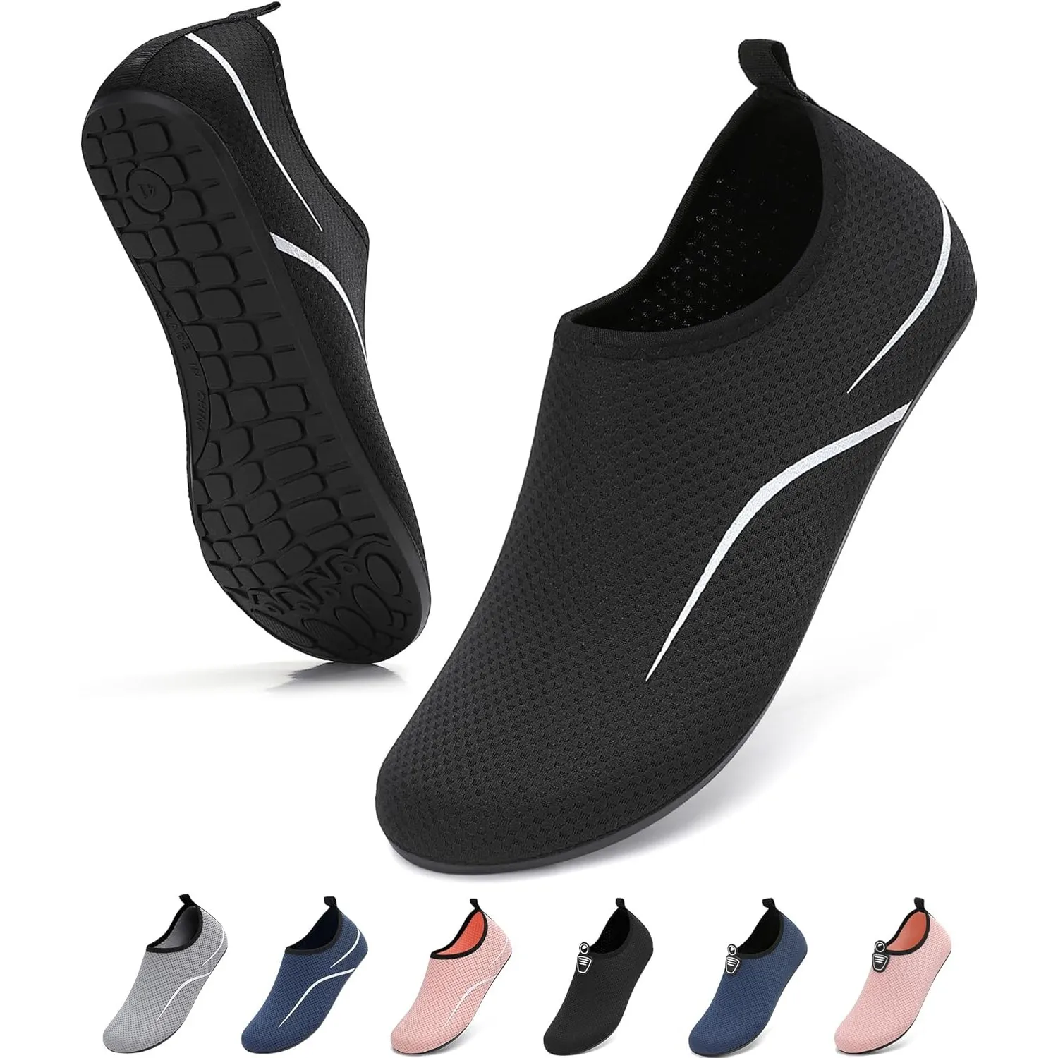 VOLHAL Badeschuhe Damen Herren Wasserschuhe Schwimmschuhe | Schnell Trocknend Strandschuhe Rutschfeste Aquaschuhe Leich…