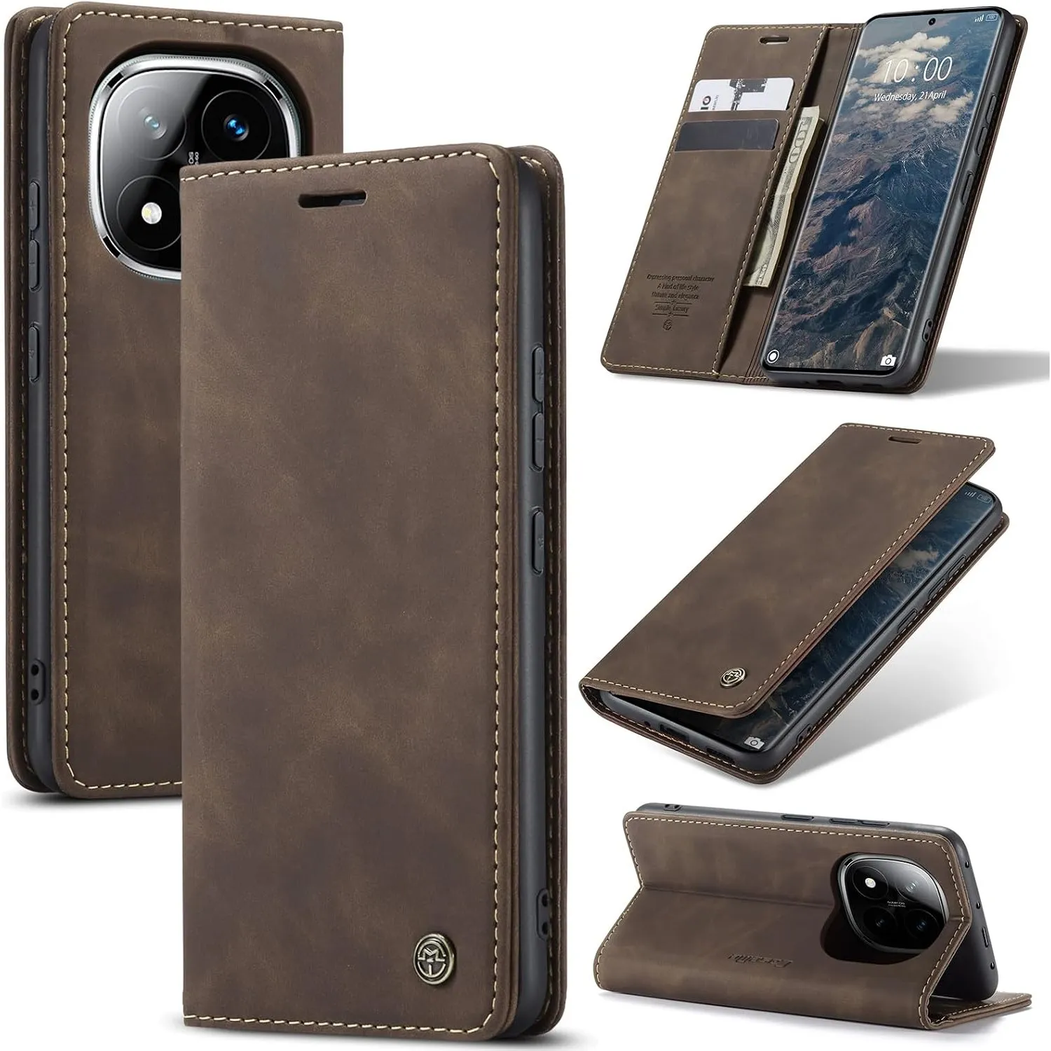 Handyhülle für Xiaomi Redmi Note 14 Pro+ 5G Hülle Premium Lederhülle Flip Case Magnet Tascher Kartenfach Standfunktion …