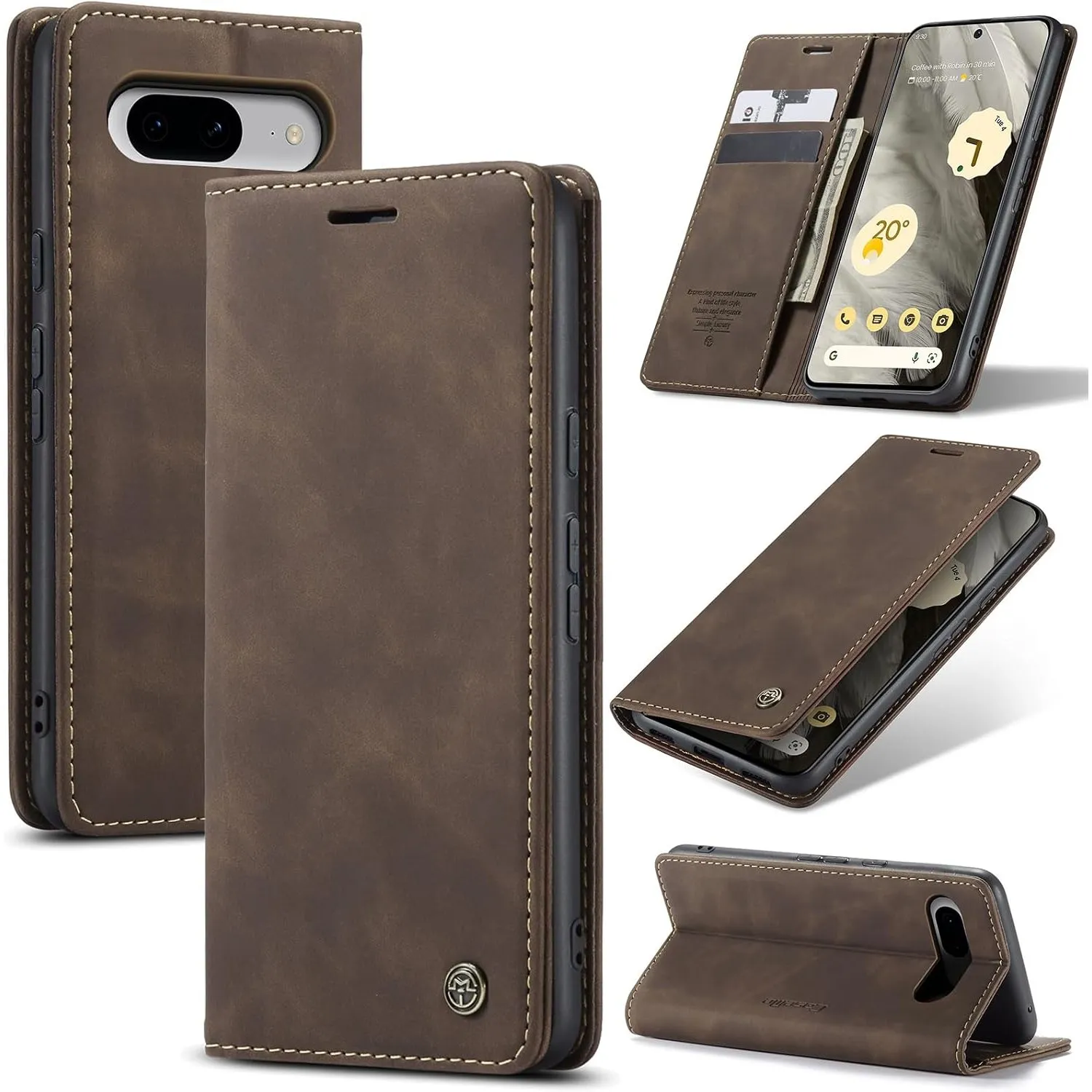 Handyhülle für Google Pixel 8 5G Hülle Premium Lederhülle Flip Case Magnet Tascher Kartenfach Standfunktion Klapphülle …