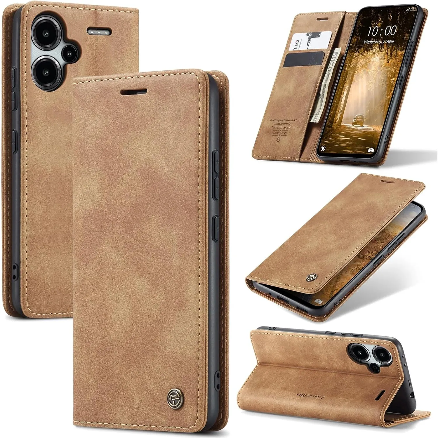 Handyhülle für Xiaomi Redmi Note 13 Pro Plus 5G Hülle Premium Lederhülle Flip Case Magnet Tascher Kartenfach Standfunkt…