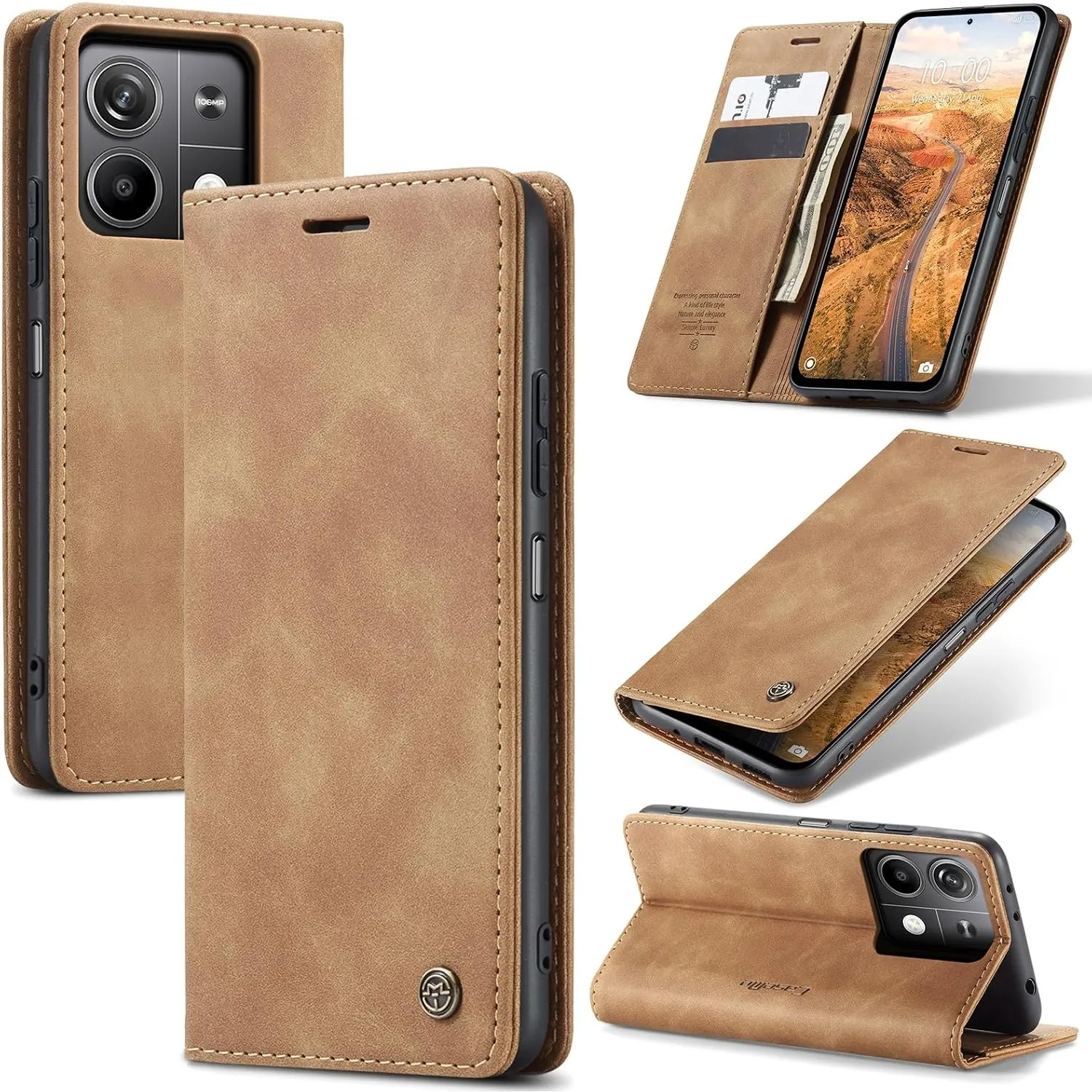 Handyhülle für Xiaomi Redmi Note 13 5G Hülle Premium Lederhülle Flip Case Magnet Tascher Kartenfach Standfunktion Klapp…