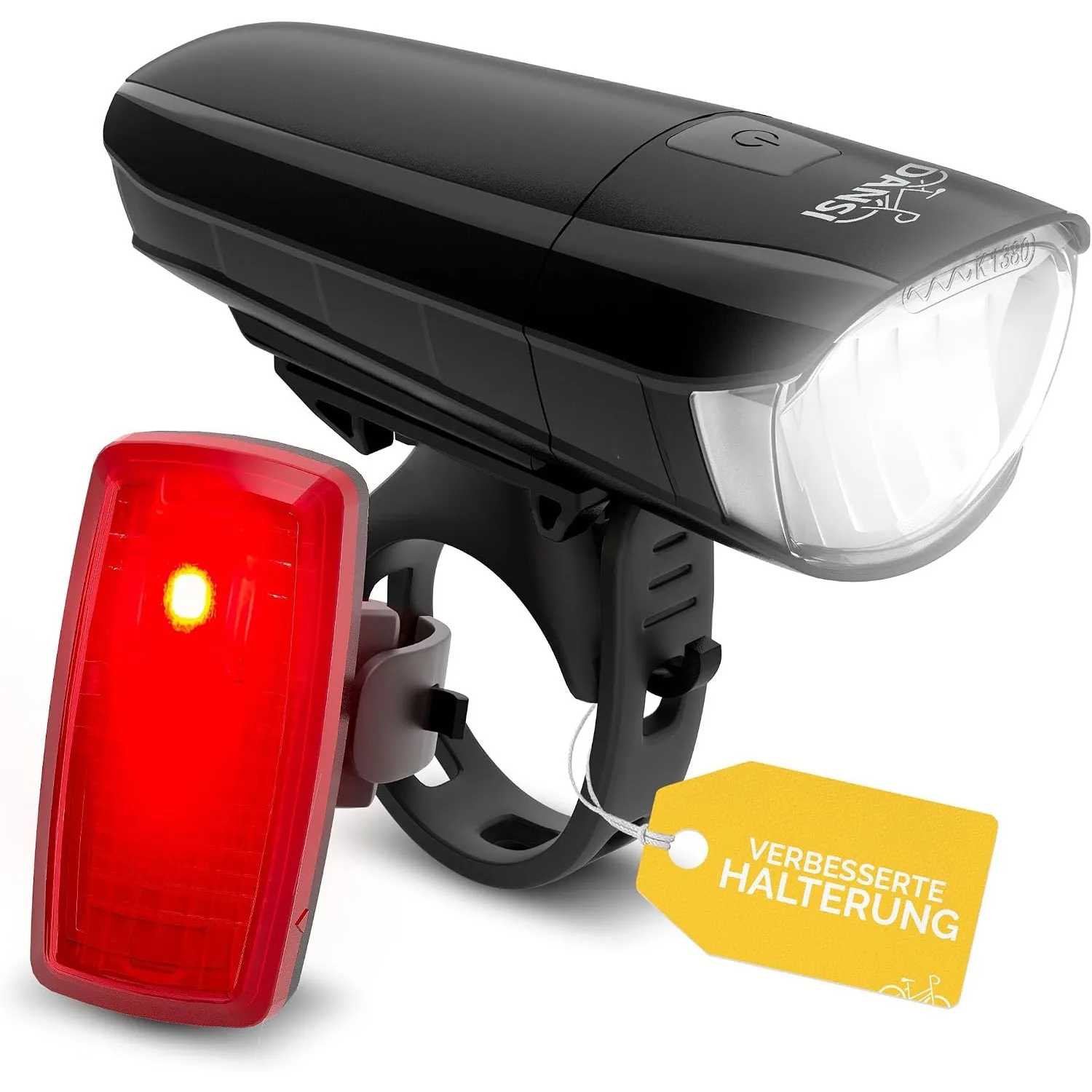 DANSI Fahrradleuchten-Set StVZO I LED-Fahrradlicht I Rad-Licht hell vorne