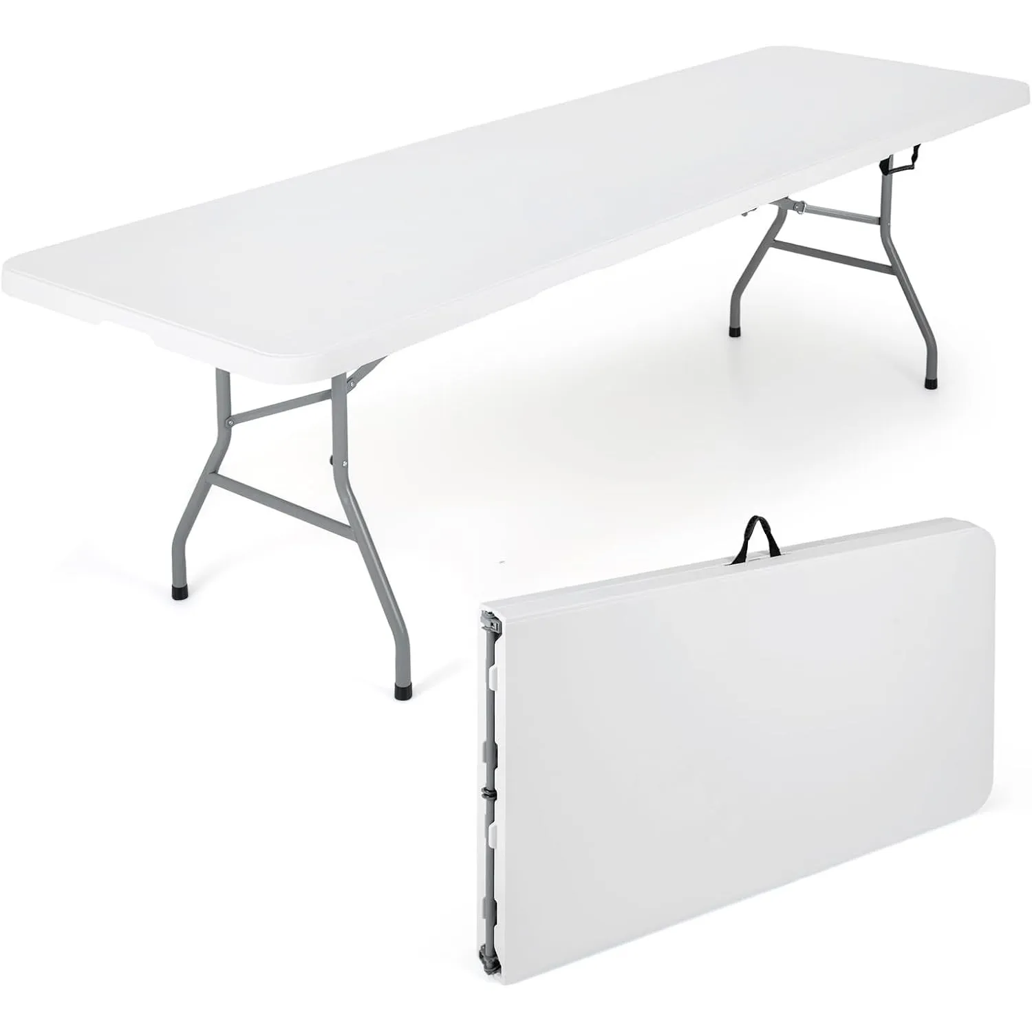 COSTWAY Gartentisch klappbar 244x75cm, Campingtisch XXL | Klapptisch für 10 Personen, Buffettisch mit HDPE-Tischplatte …