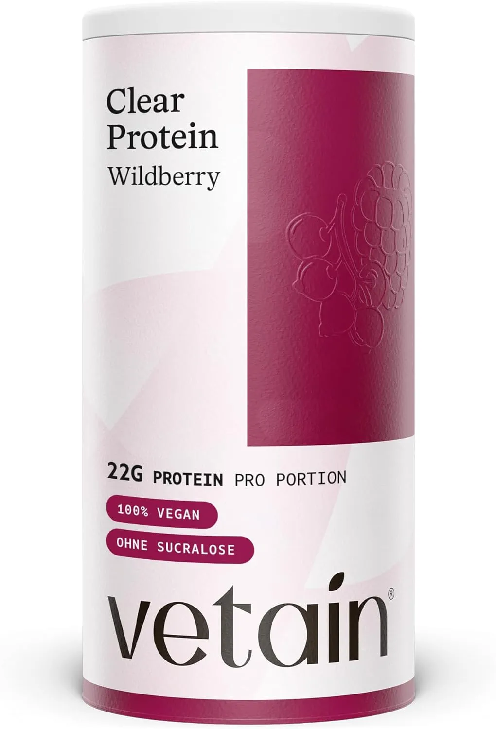 VETAIN Clear Protein Vegan - Wildberry - 22 g Protein from Pea Hydrolysate - 480 g - Without Sucralose - Refreshing & E…