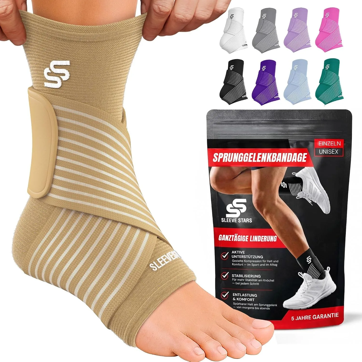 Sleeve Stars Sprunggelenkbandage für den Alltag | Fußgelenkbandage & Knöchelbandage zum Wandern für rechts und links | …